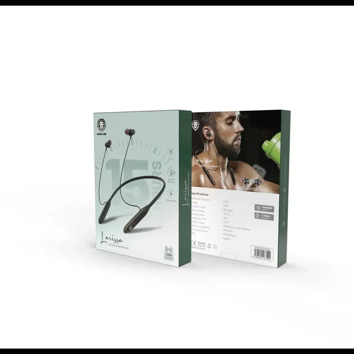 Green Lion Wireless Neckband Larissa - Bluetooth 5.0, Black 2