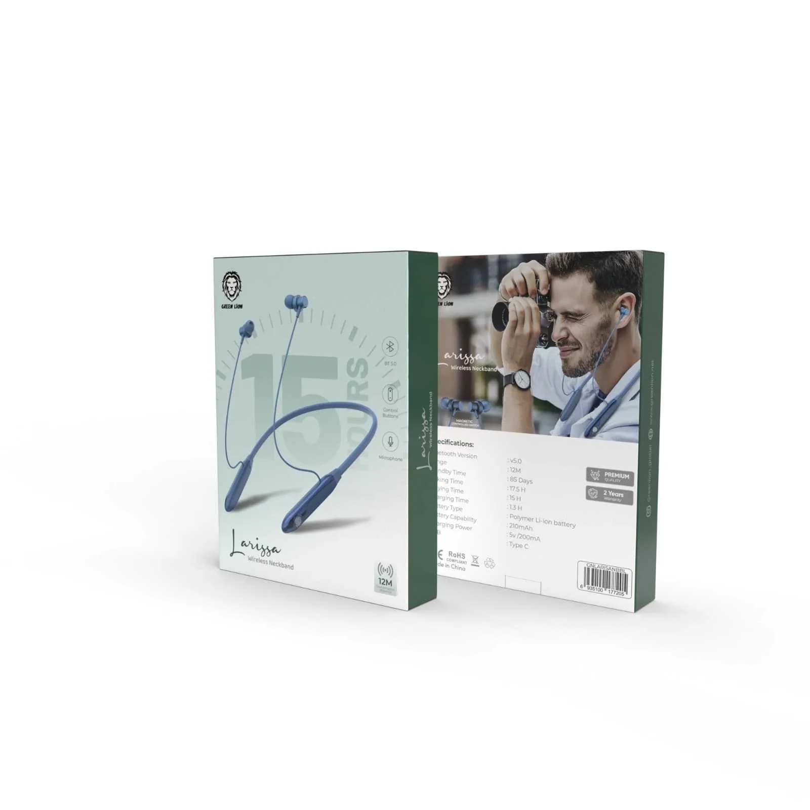 Green Lion Larissa Wireless Neckband Headphones — Black 3