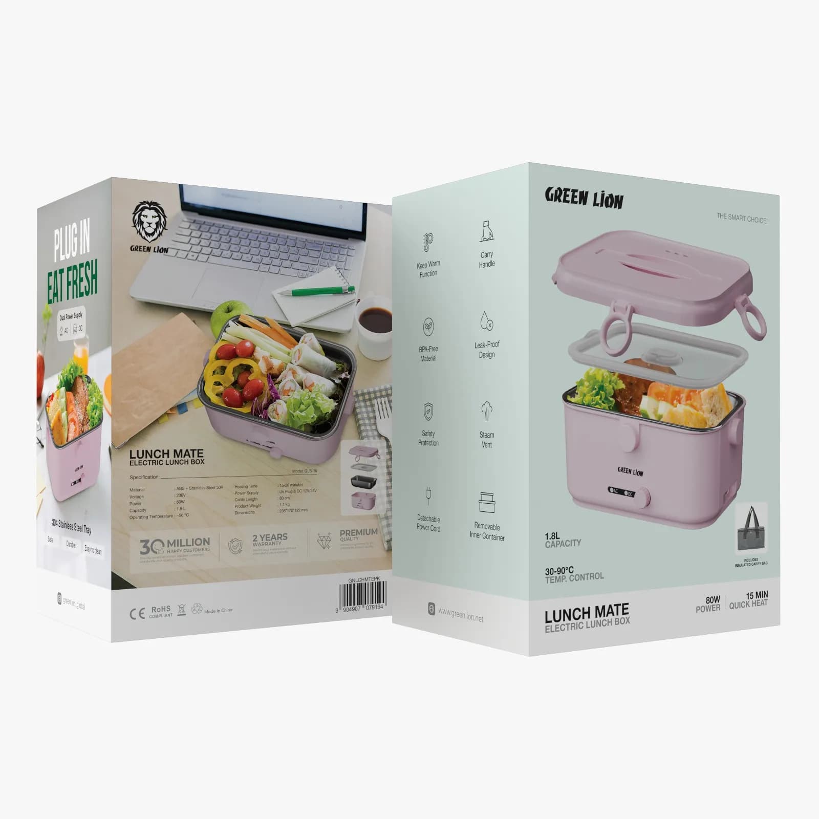 Green Lion Lunch Mate Electric Lunch Box - Pink 3