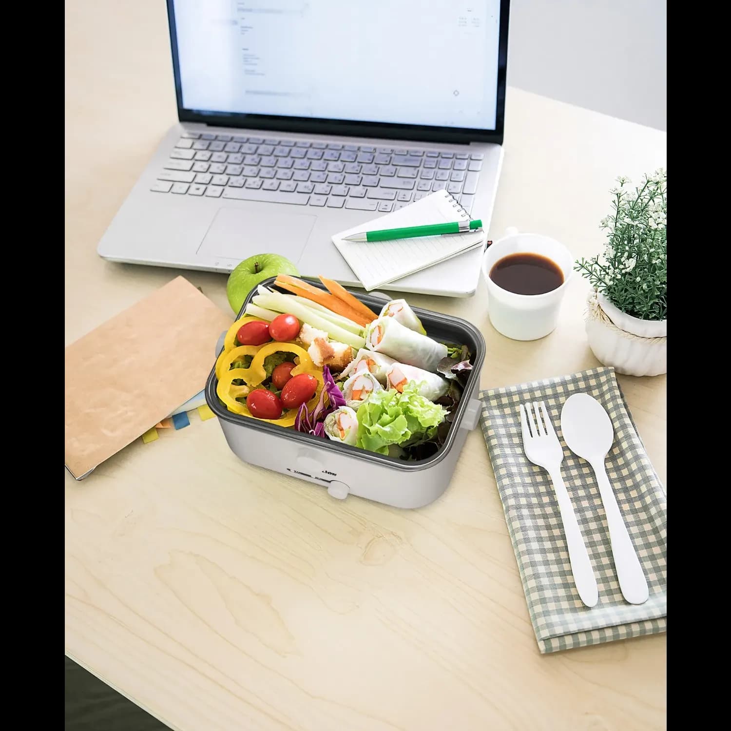 Green Lion Electric Lunch Box Lunch Mate - 1.8L, White 4