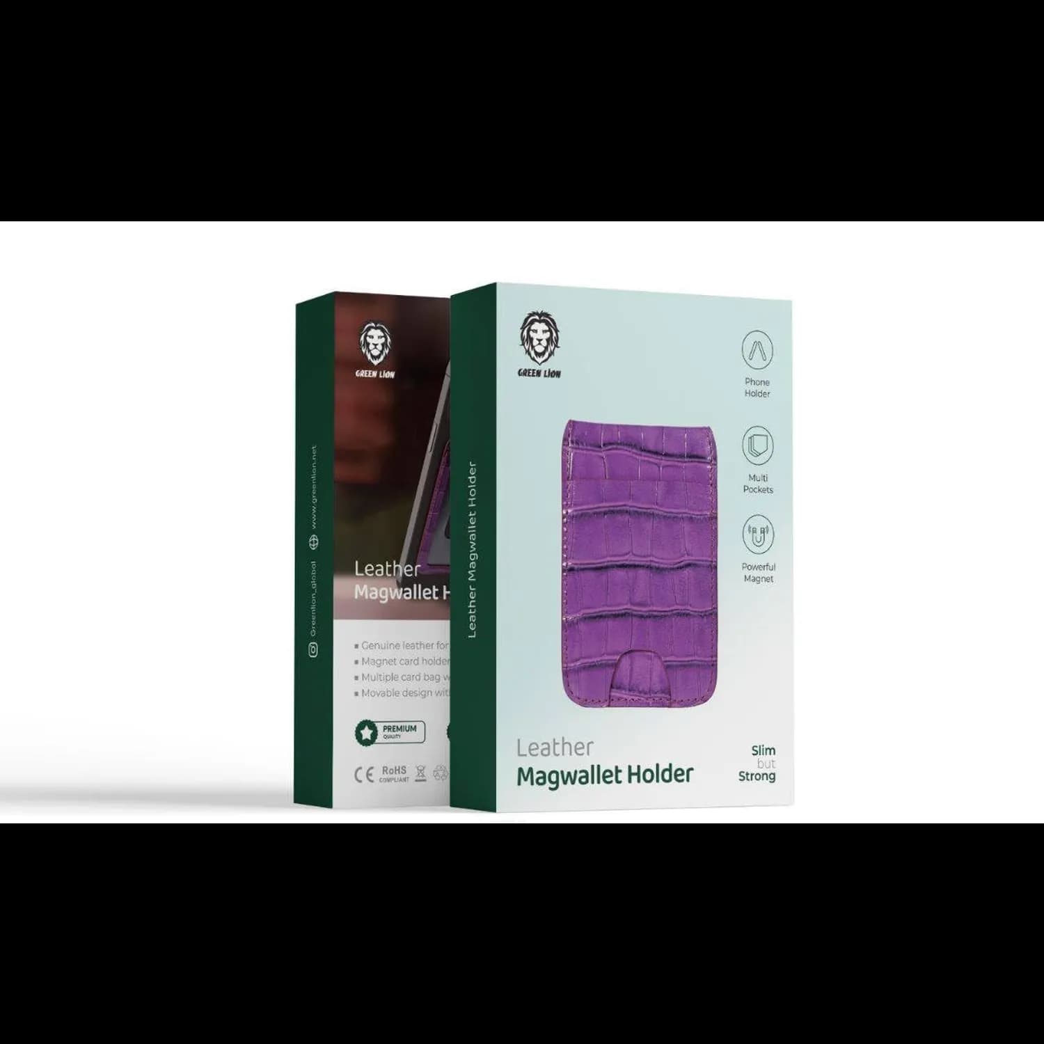 Green Lion Magwallet Holder - Leather Purple, Magnetic Stand 3