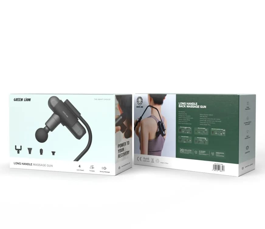 Green Lion Long Handle Massage Gun - Black 2