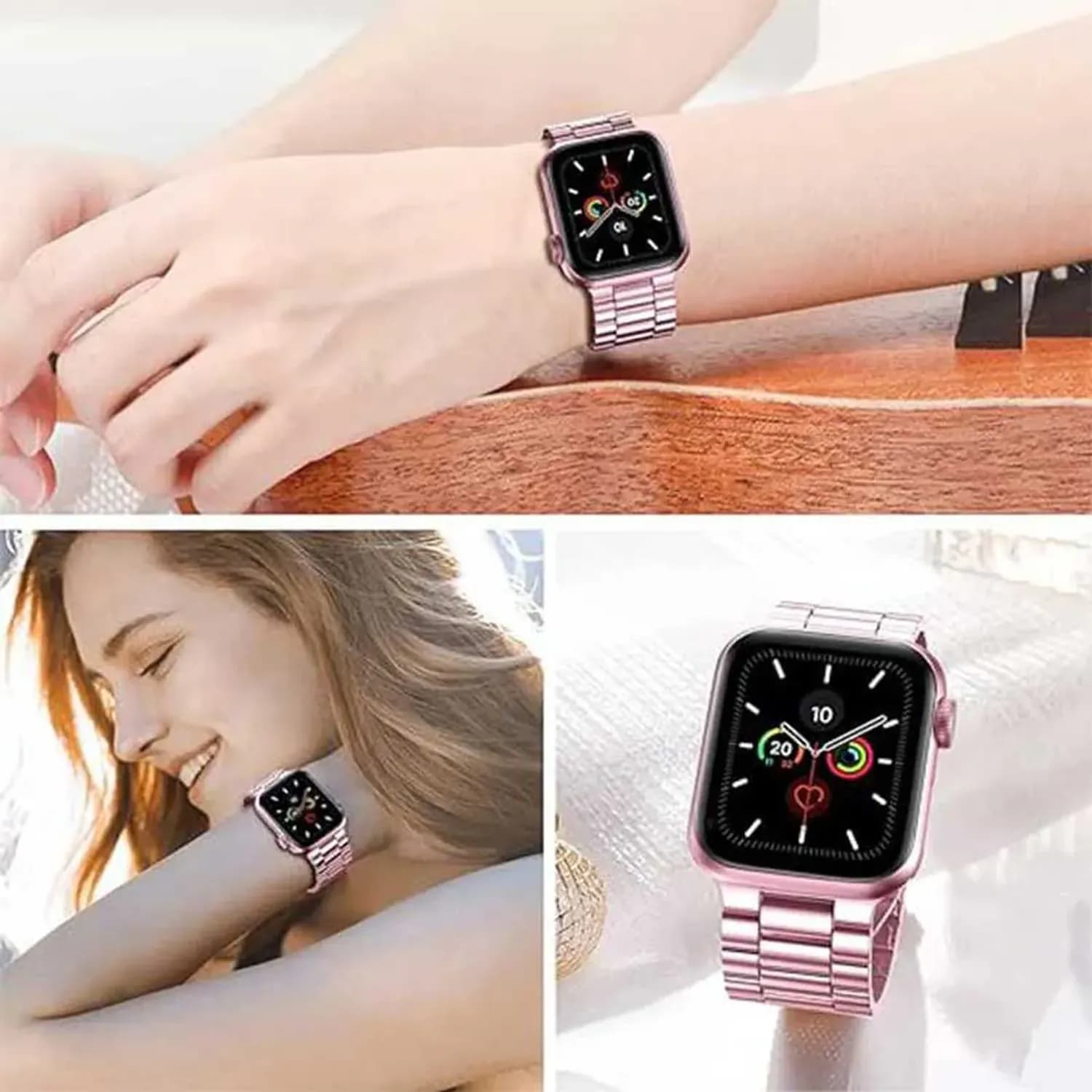 Green Lion Stainless Steel Strap - Rose Gold — Blue 3