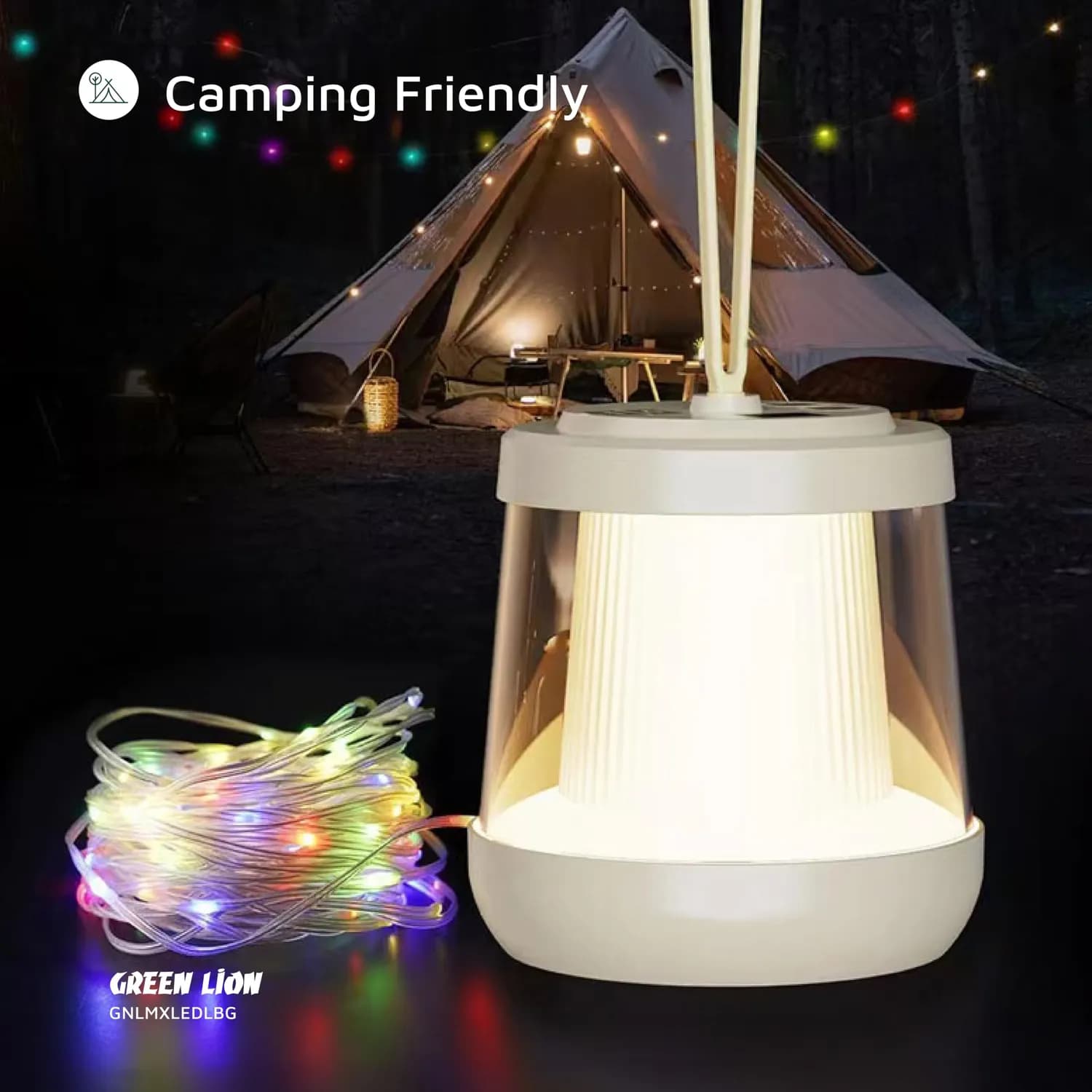 Green Lion Camping Light GX24 - 150 Lumen LED Strip, RGB String, Beige 2