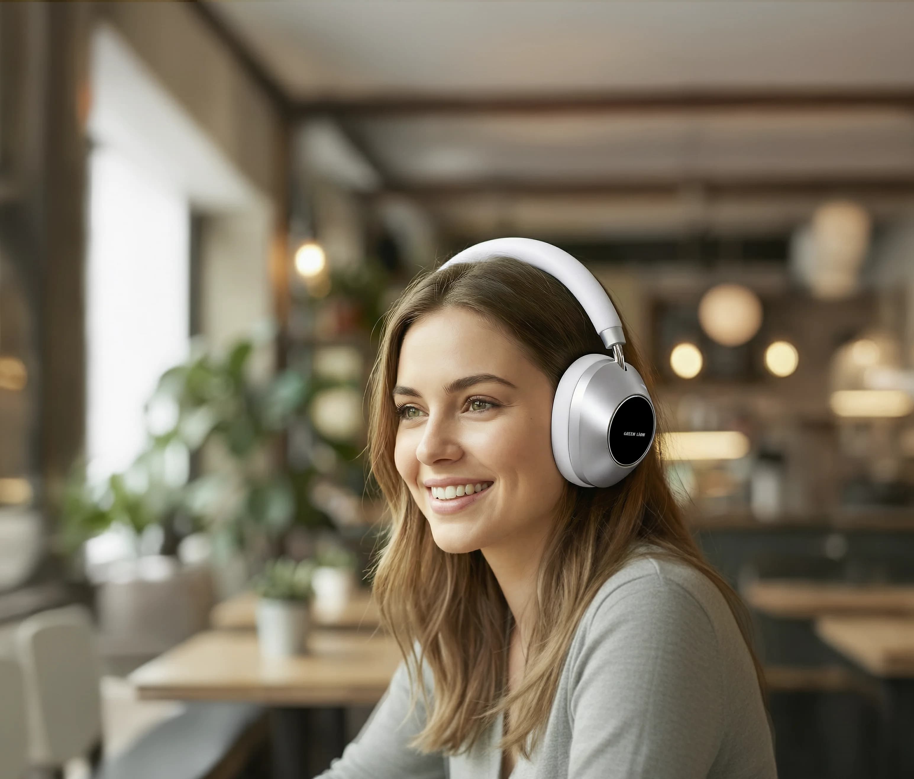 Green Lion Headphones Lorenza Hybrid ANC - White — Black 4