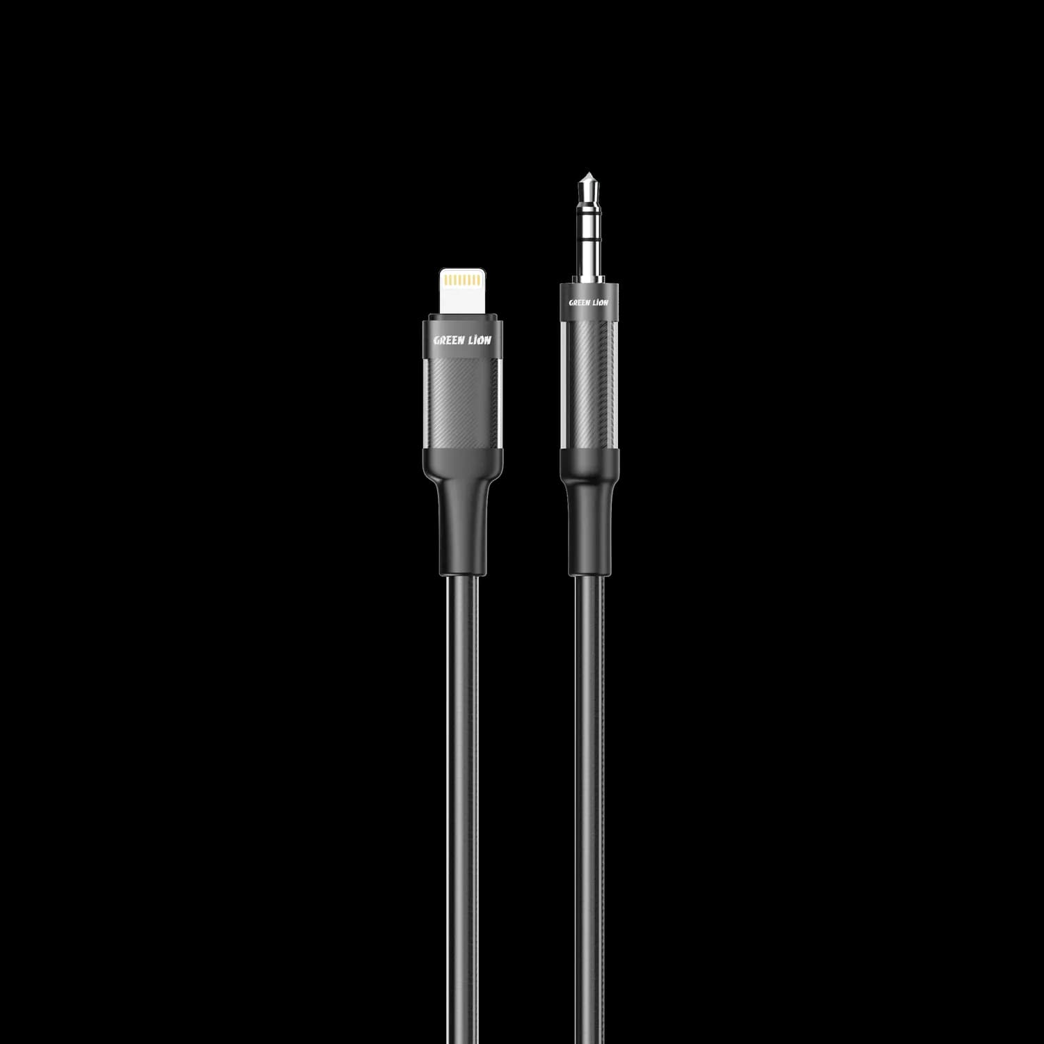 Green Lion Lightning to AUX Cable - Braided, Black 1