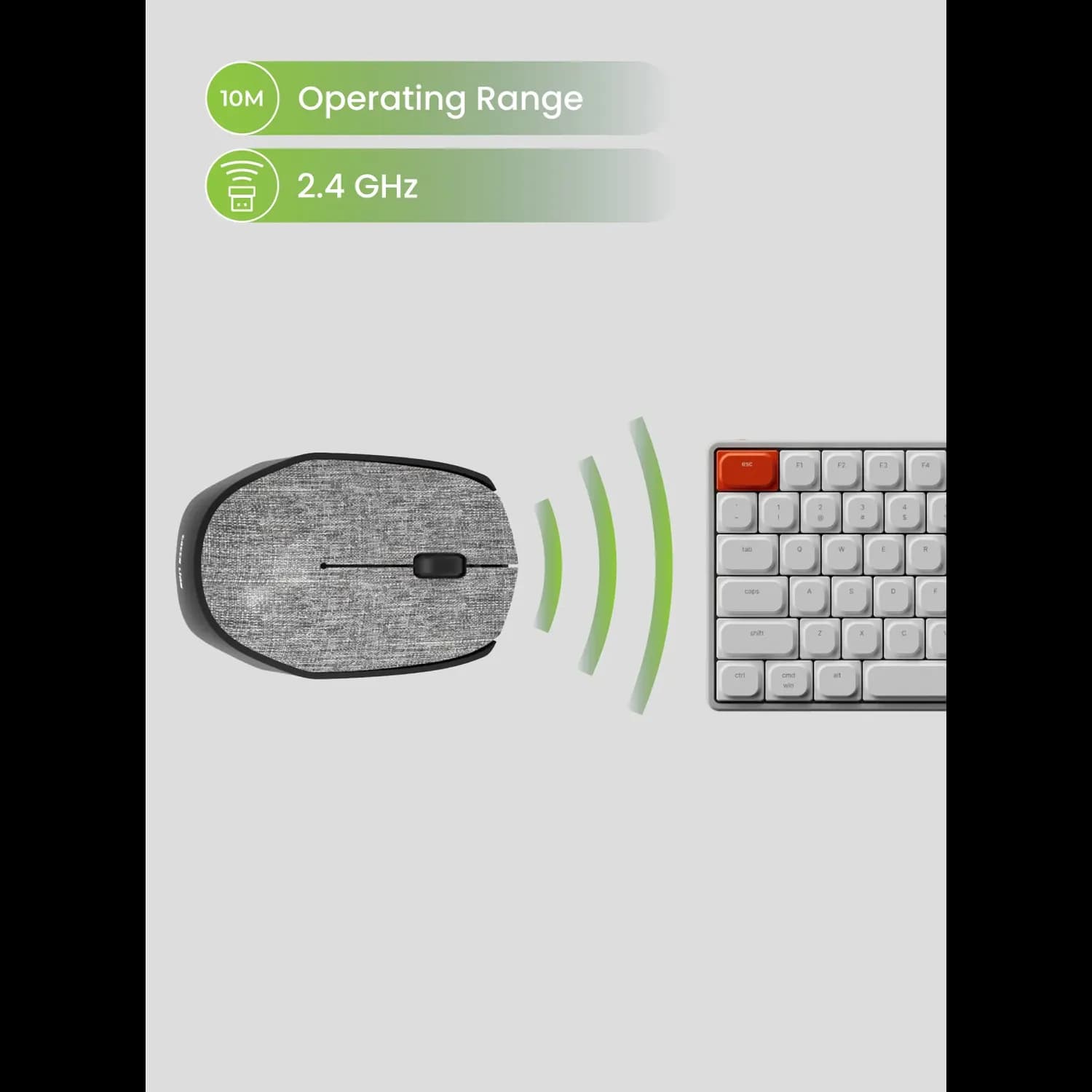 Green Lion Wireless Mouse G100 - 1200 DPI, Gray 4
