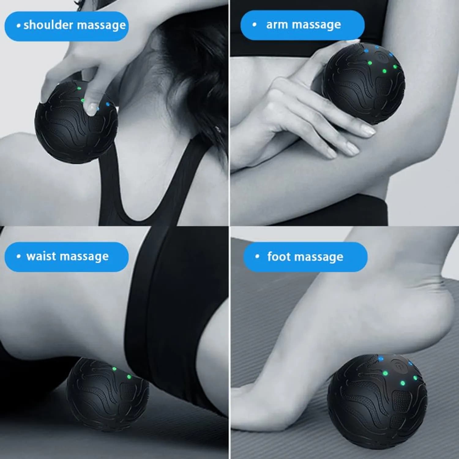 Green Lion Massage Ball - 3-Level Intensity, USB-C Rechargeable, Green 2