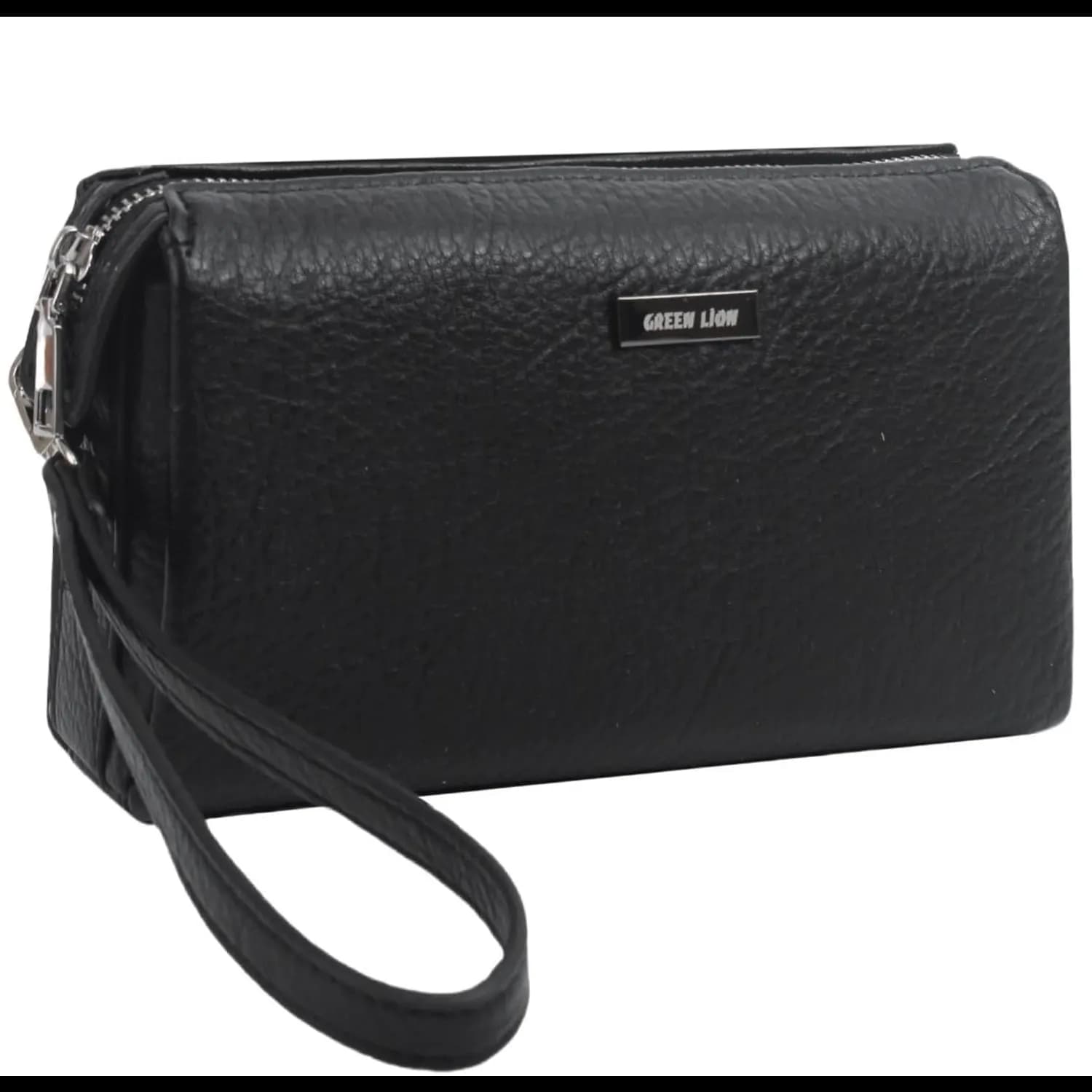 Green Lion Clutch Bag - Water-Resistant, Brown — Black 1 Green Lion Clutch Bag - Water-Resistant, Brown — Black 1