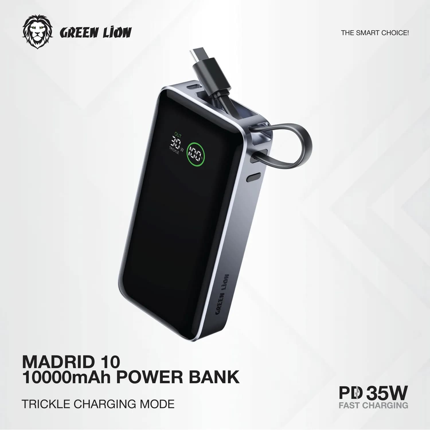 Green Lion Power Bank - 10000mAh PD 35W, Gray 4