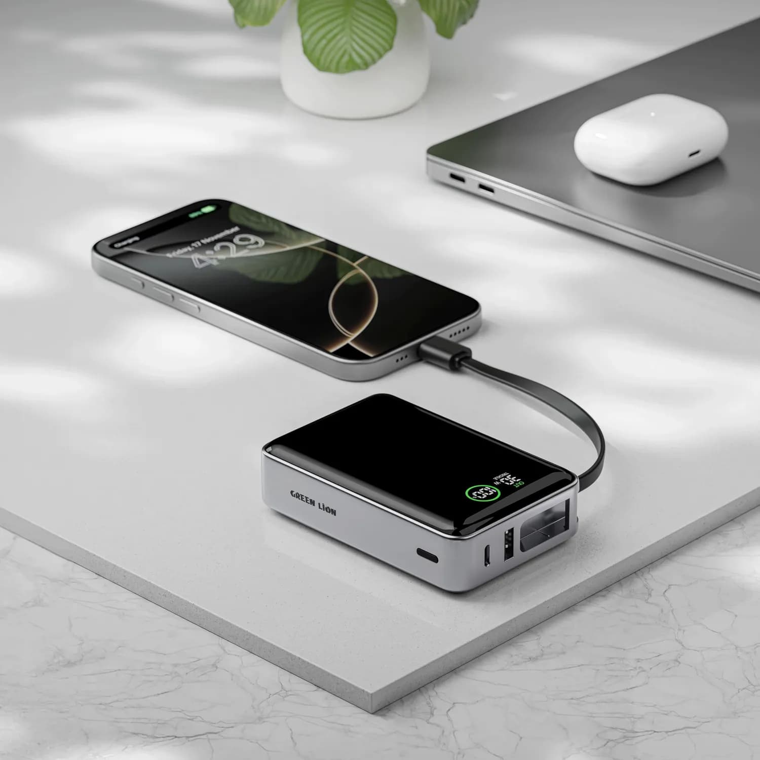Green Lion Power Bank Madrid - 20000mAh PD 35W, Gray 2