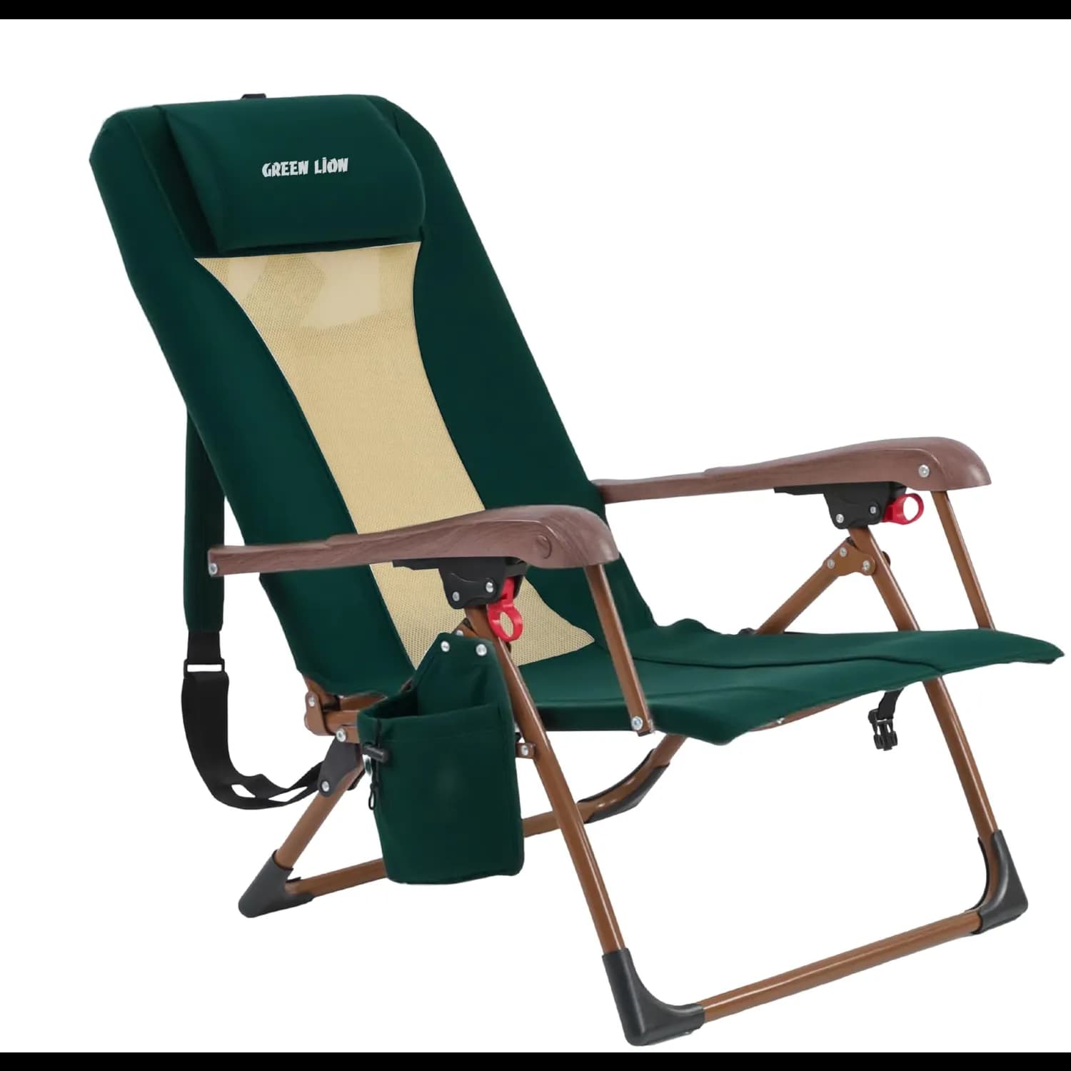 Green Lion Camping Chair Mafer - Foldable, Recline 130°, Green 3