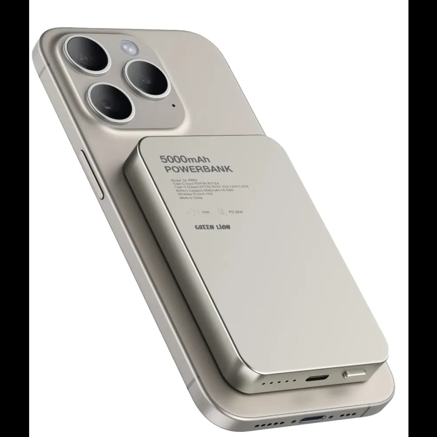 GREEN LION Power Bank - 5000mAh, PD20W, Titanium — Titanium 1 GREEN LION Power Bank - 5000mAh, PD20W, Titanium — Titanium 1