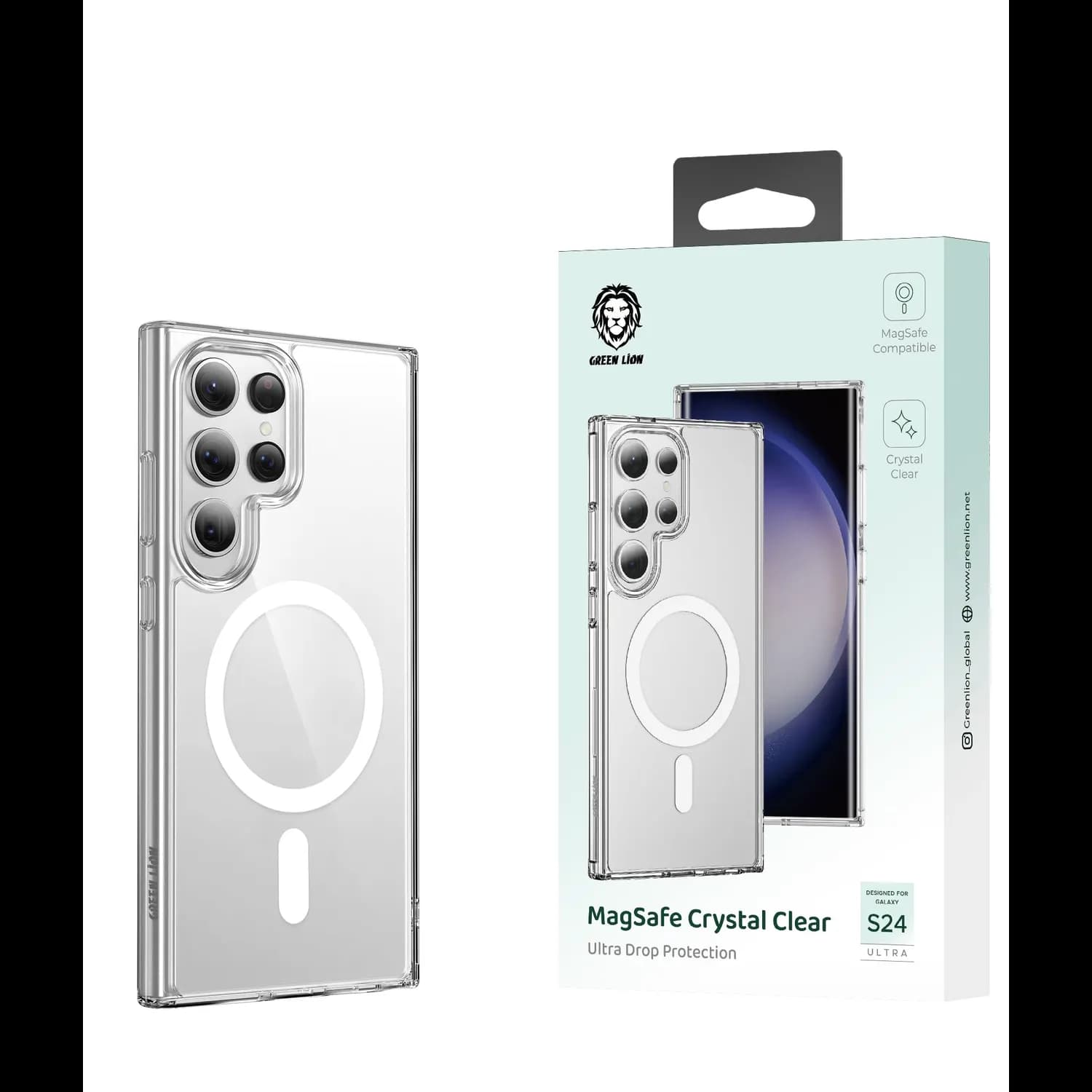 Green Lion iPhone 15 Pro Case - Magnetic Ring, Titanium 5