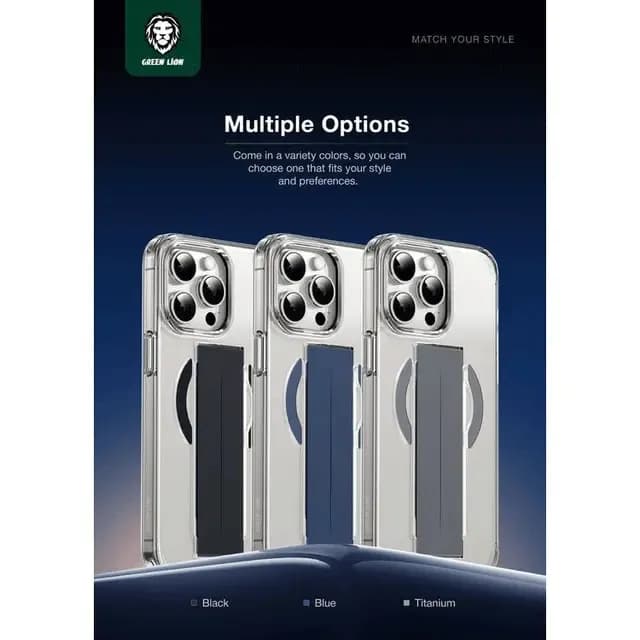 Green Lion iPhone 15 Pro Case - MagSafe Grip, Titanium 2