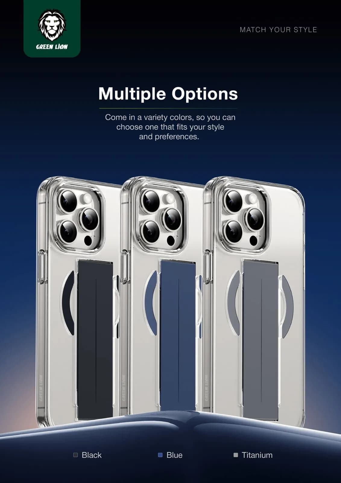Green Lion iPhone 15 Pro Case - MagSafe Grip, Titanium 3