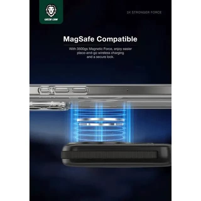 Green Lion iPhone 15 Pro Case - MagSafe Grip, Titanium 4