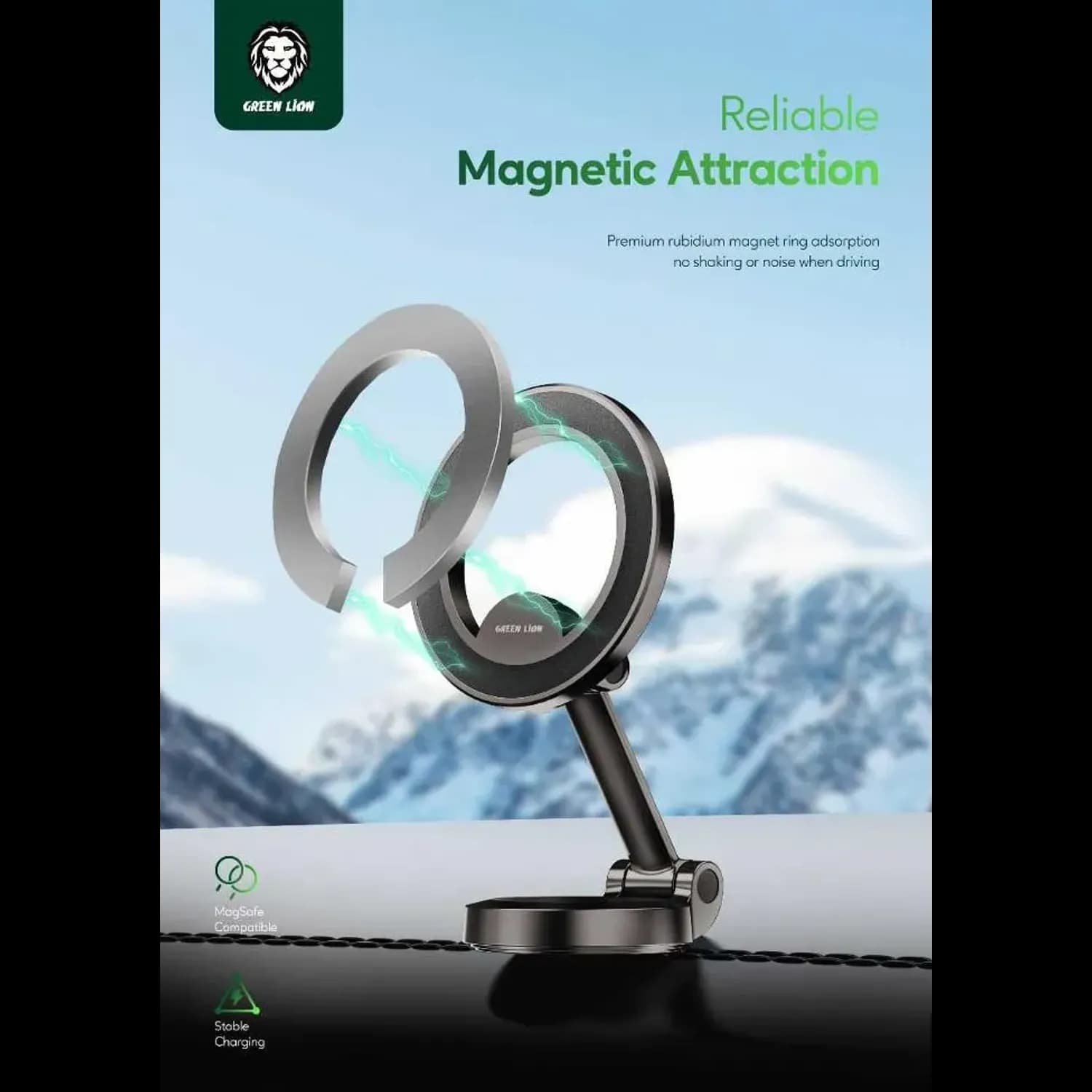 Green Lion Car Mount MagHold 360 - Ultra Magnetic Grip, Black 2