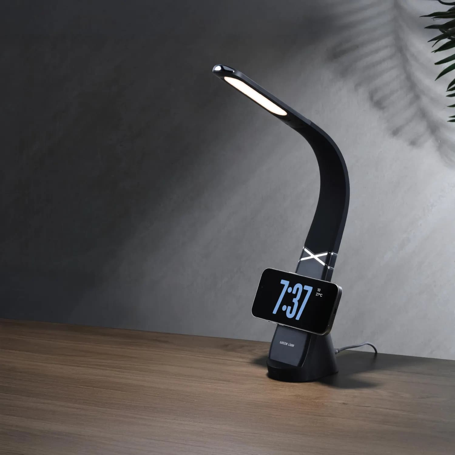 Green Lion LED Desk Lamp - Wireless Charger, Black 4