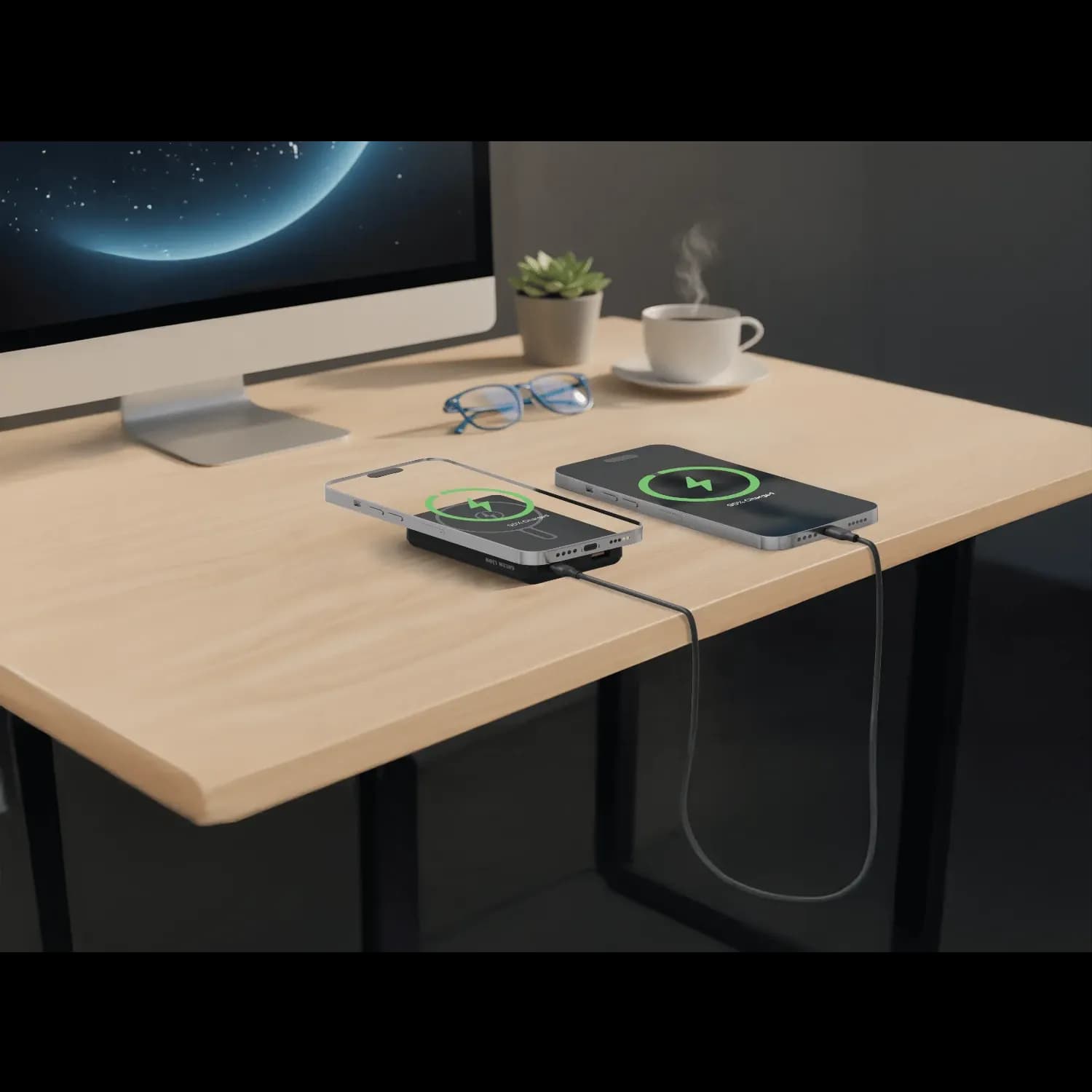 Green Lion Power Bank Malaga - Black — White 3