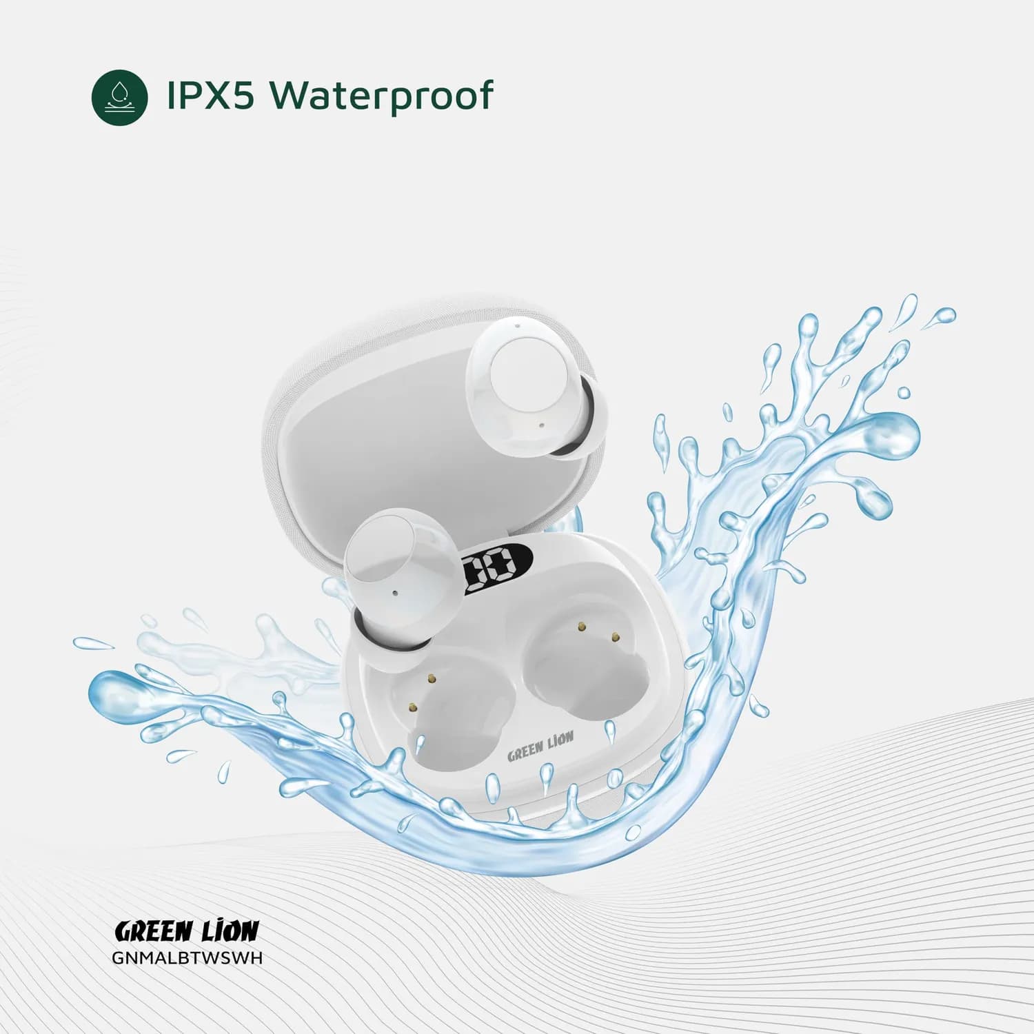 Green Lion Earbuds Malbun - True Wireless, Bluetooth 5.4, White 3