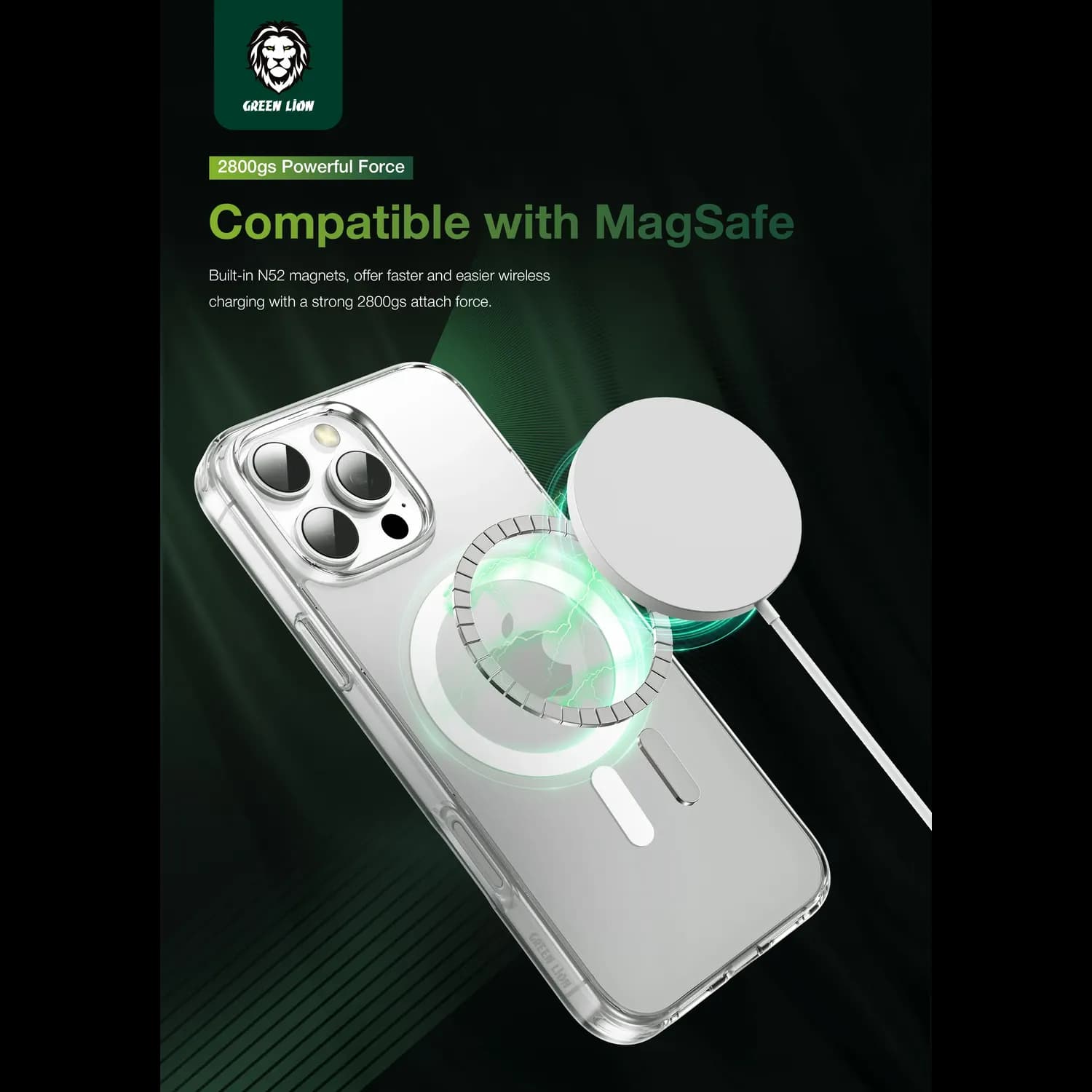 Green Lion iPhone 16 Case Classic Series - Military-Grade, Clear 4