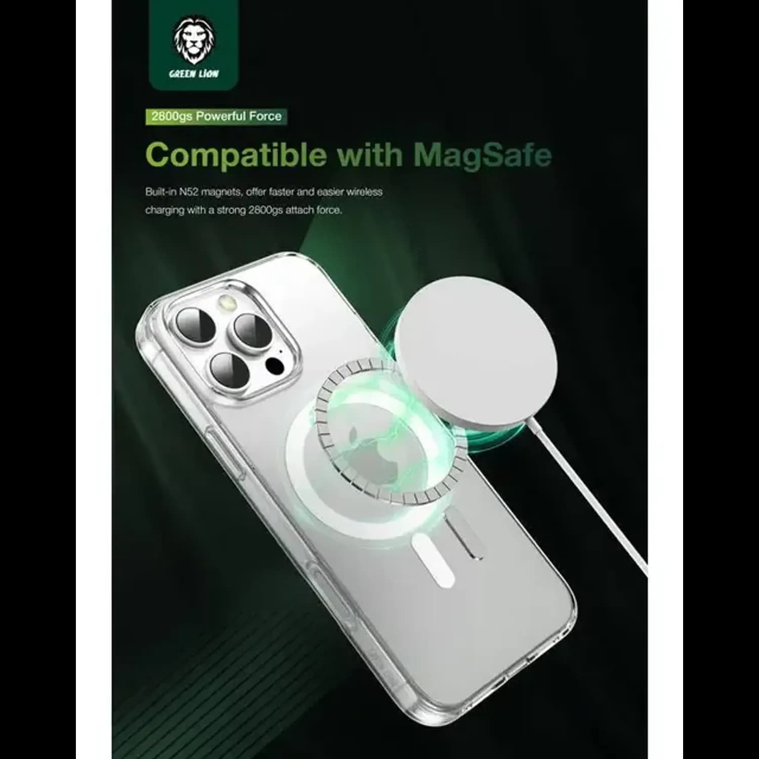 Green Lion iPhone 16 Plus Case Classic Series - Military-Grade, Clear 4