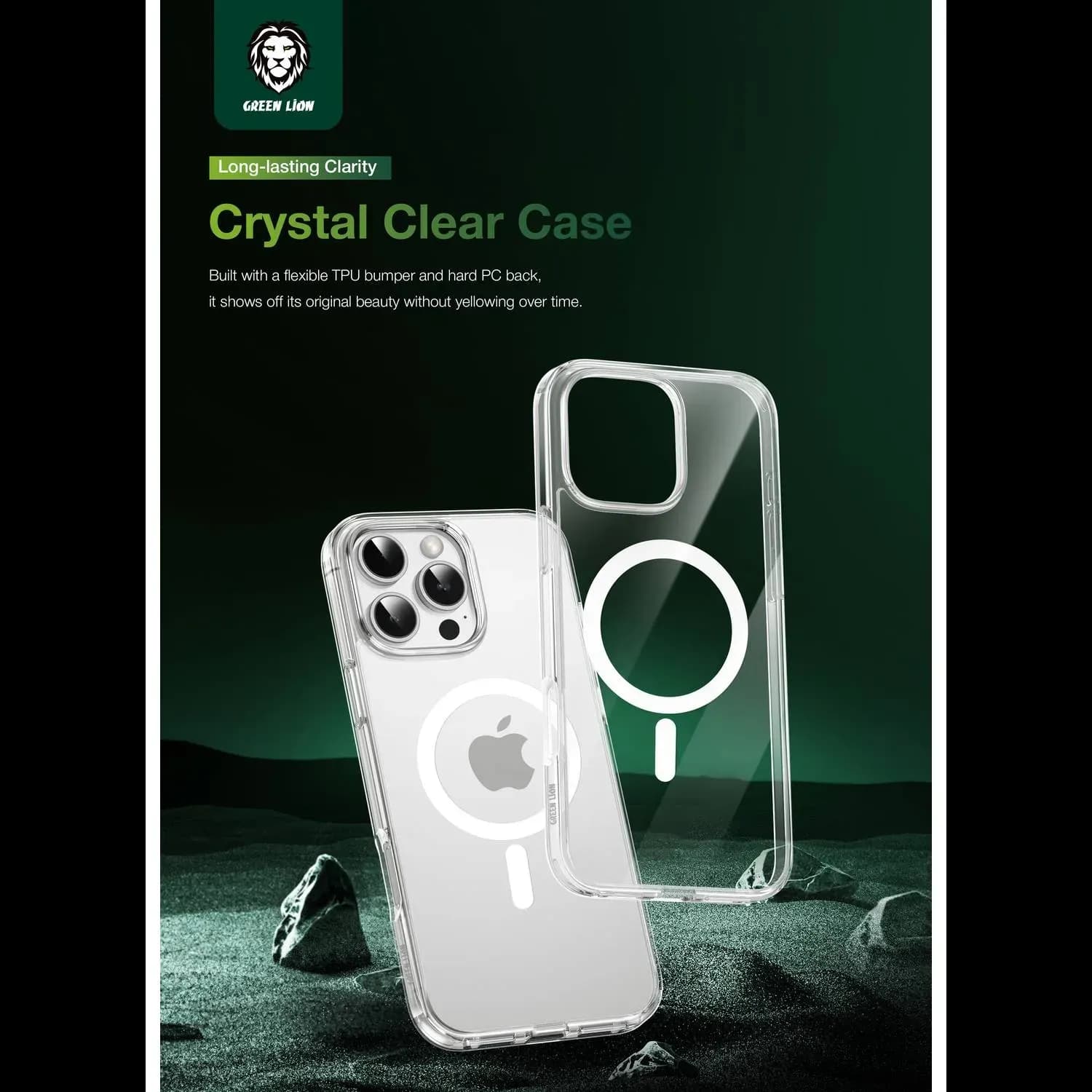Green Lion iPhone 16 Plus Case Classic Series - Military-Grade, Clear 5