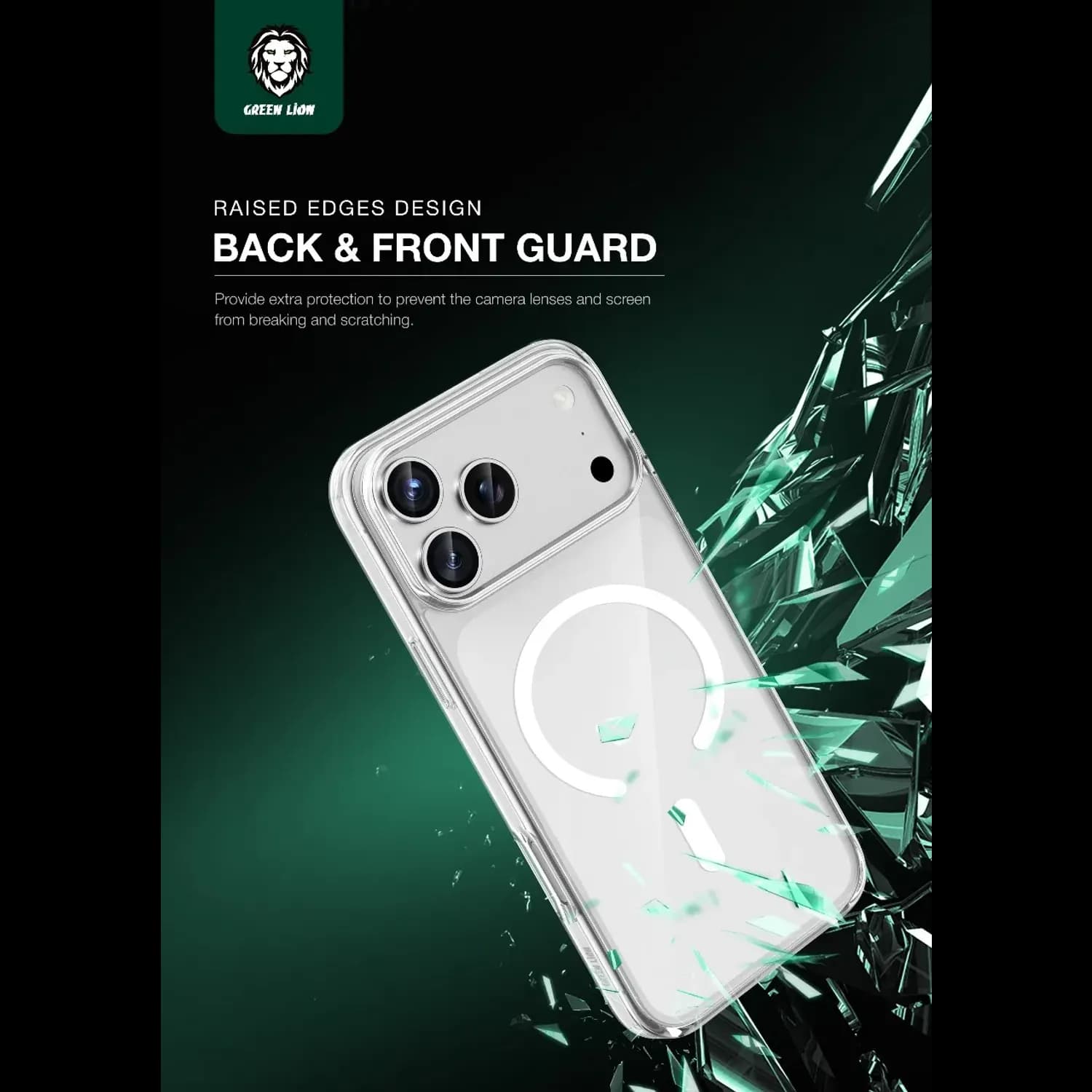 Green Lion Clear Case iPhone 17 Pro - Anti-Yellowing, MagSafe Compatible 2