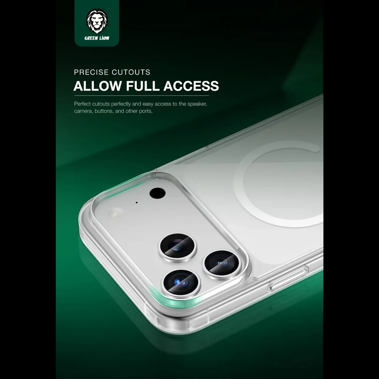 Green Lion Clear Case iPhone 17 Pro - Anti-Yellowing, MagSafe Compatible 4