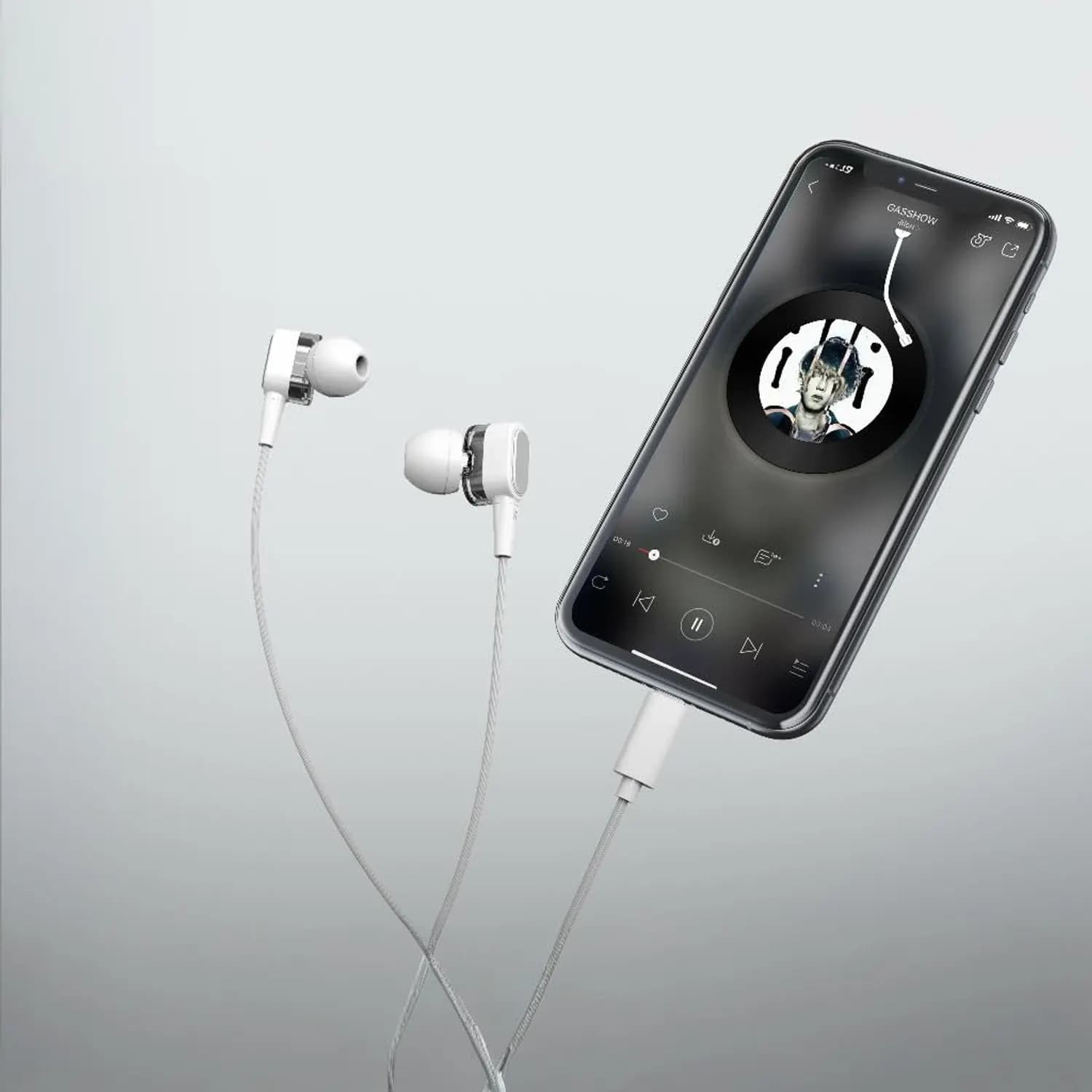 Green Lion Earphones Echo - Stereo, White — Black 3