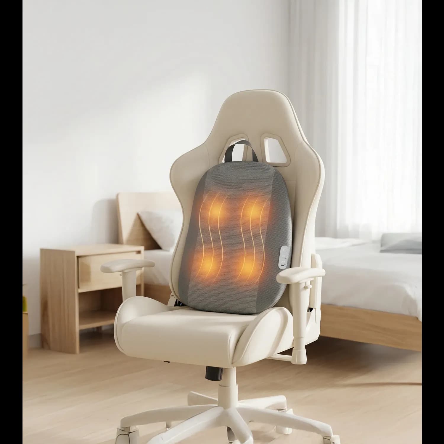 GREEN LION Massage Cushion - Heating, Lumbar Support, Gray 2
