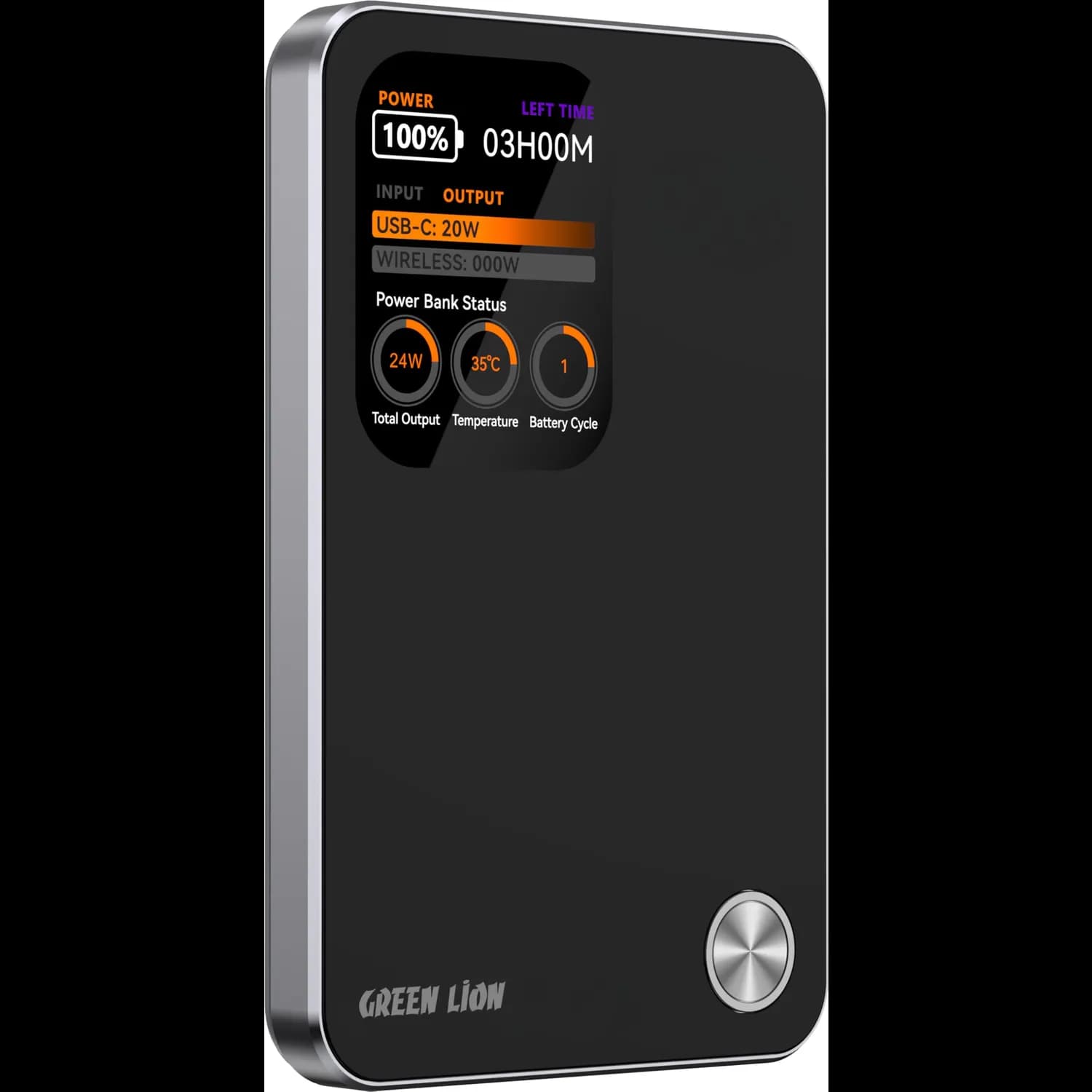 Green Lion Power Bank - 3-in-1 Qi2 10000mAh PD 20W, Black 2