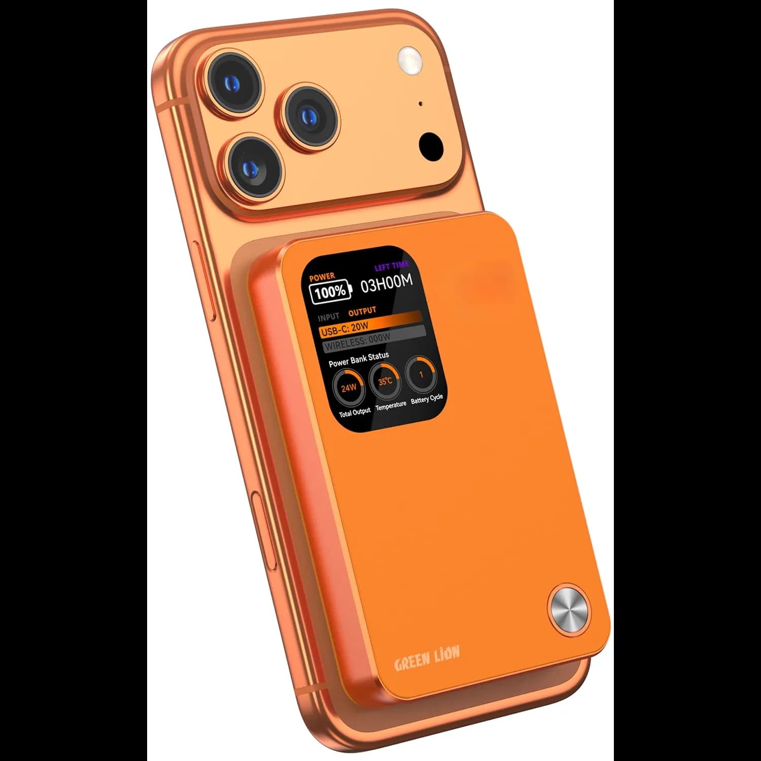 Green Lion Power Bank G-Mag 3 IN 1 5000mAh 20W PD - Orange 1