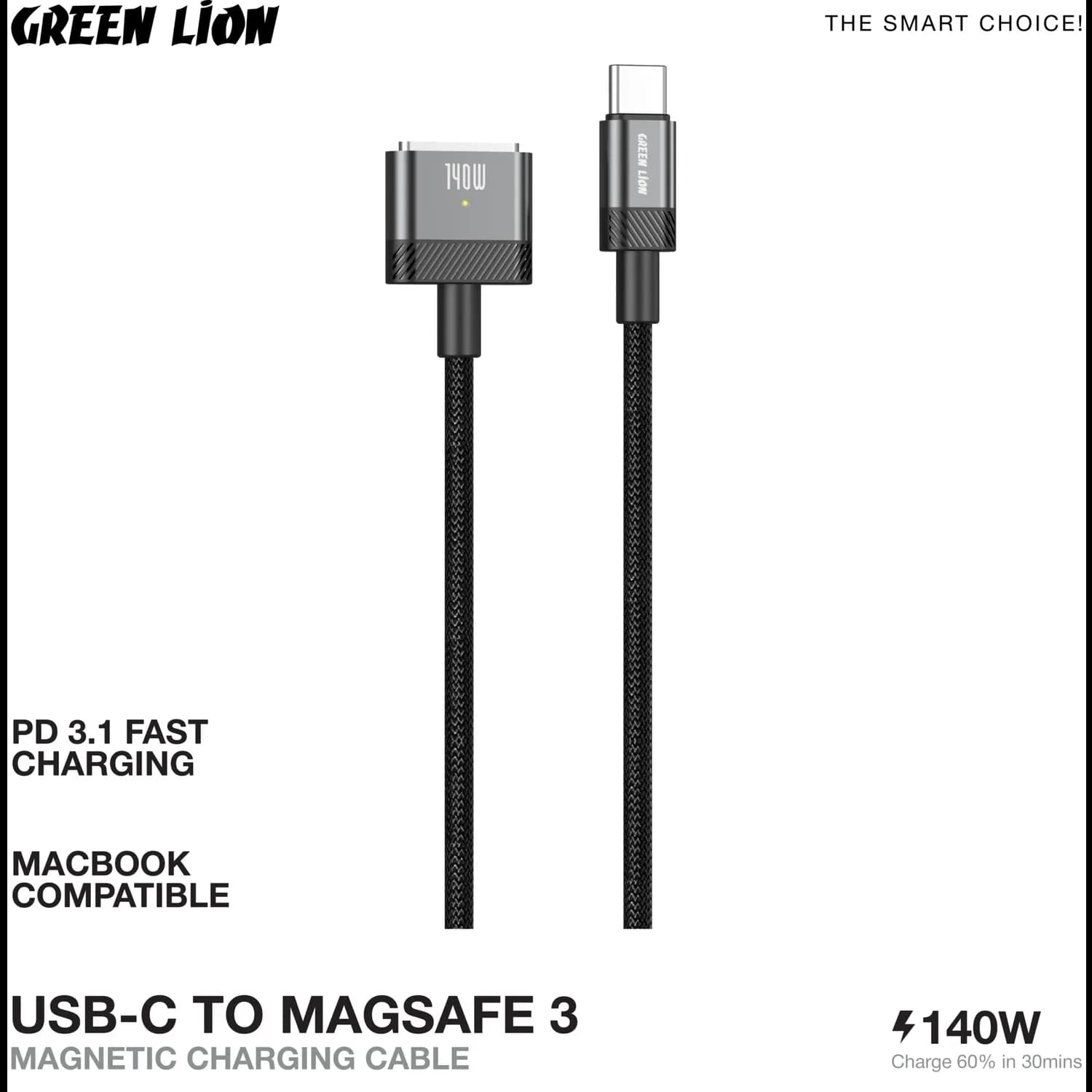 Green Lion USB-C to MagSafe 3 Cable - 140W PD, 1.83M 4