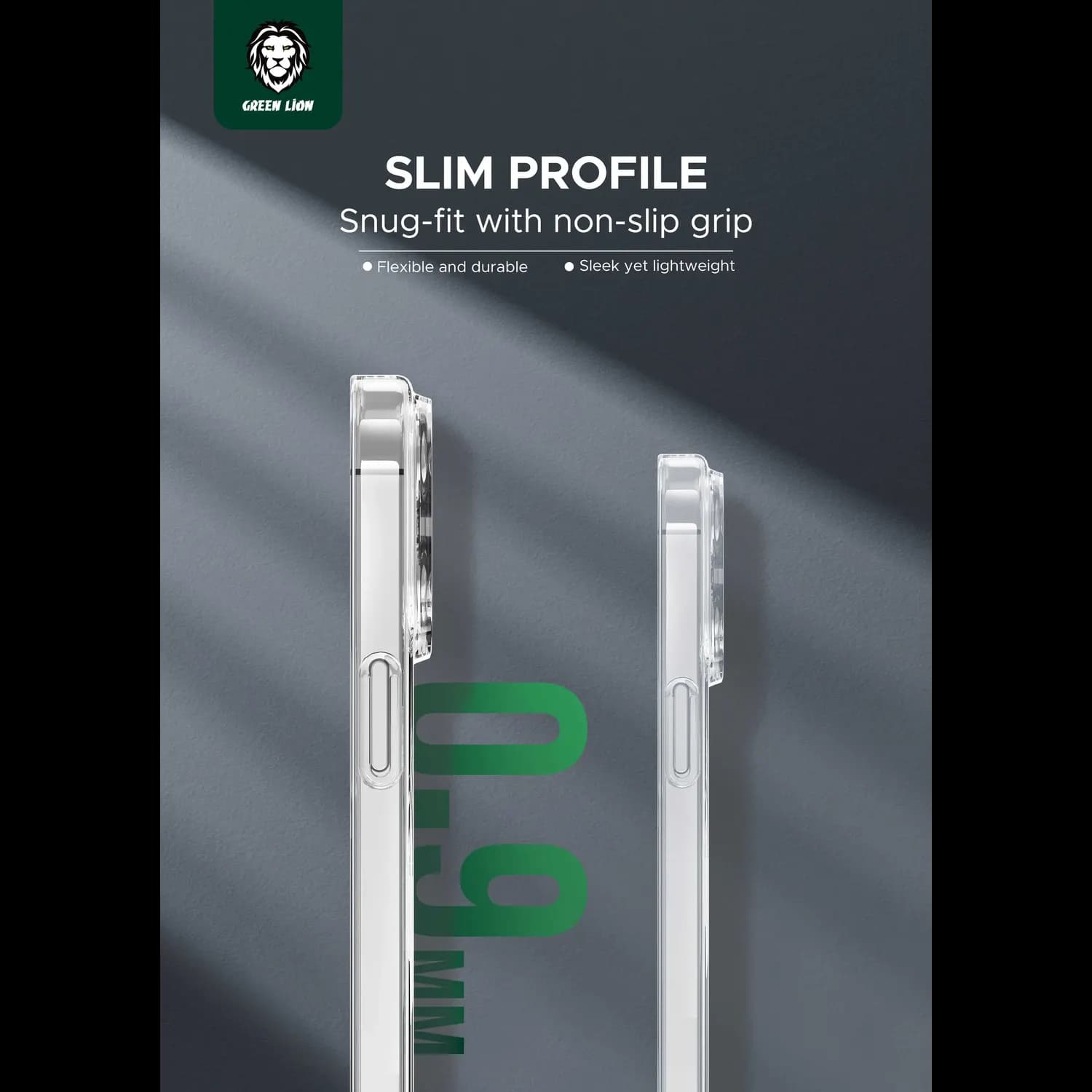 Green Lion iPhone 15 Pro Max Case - Magnetic Ring, Clear 3