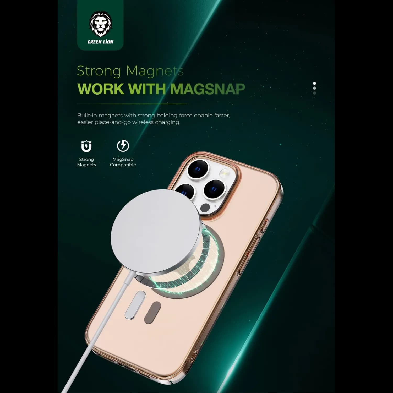 Green Lion Case iPhone 15 Pro - MagSafe, Slim, Green 5