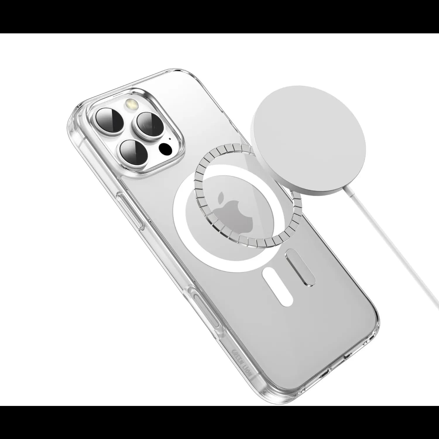 Green Lion iPhone 16 Pro Max Case - Magnetic Ring, Clear 3