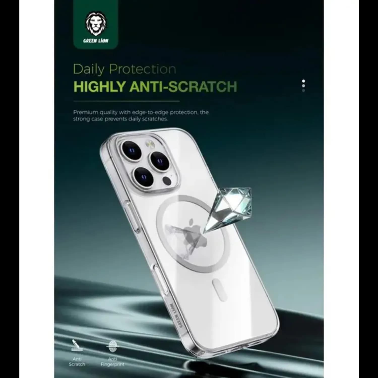 Green Lion iPhone 16 Plus Case - Magnetic Ring, Clear 2