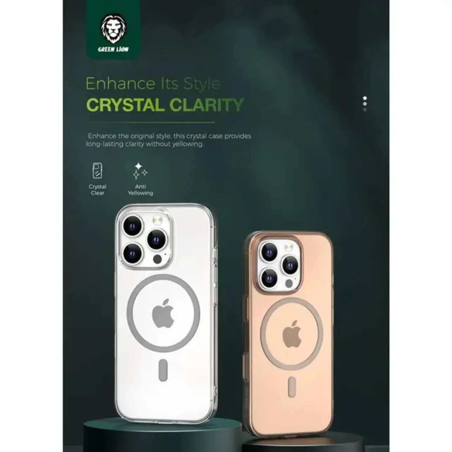 Green Lion iPhone 16 Plus Case - Magnetic Ring, Clear 4