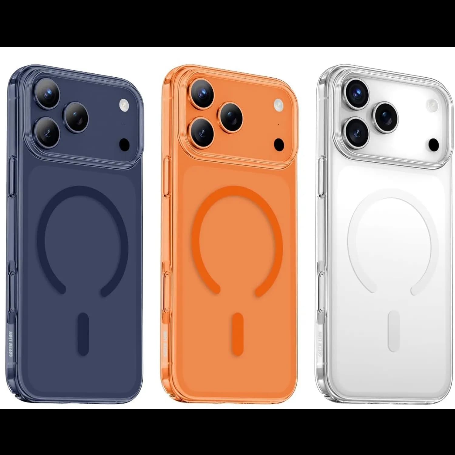 Green Lion iPhone 17 Pro Case - Magnetic Ring, Clear