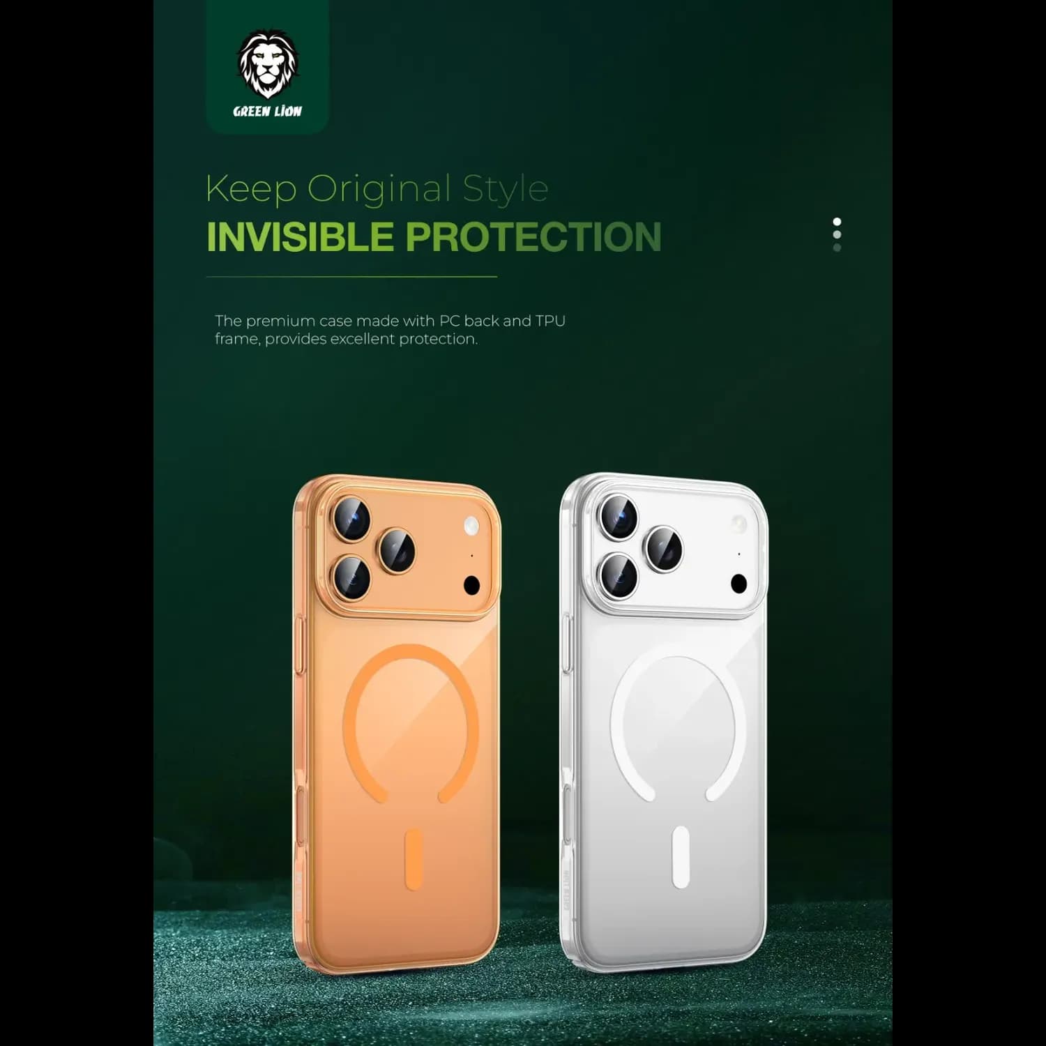 Green Lion iPhone 17 Pro Max Case - Magnetic Ring, Orange Titanium 4