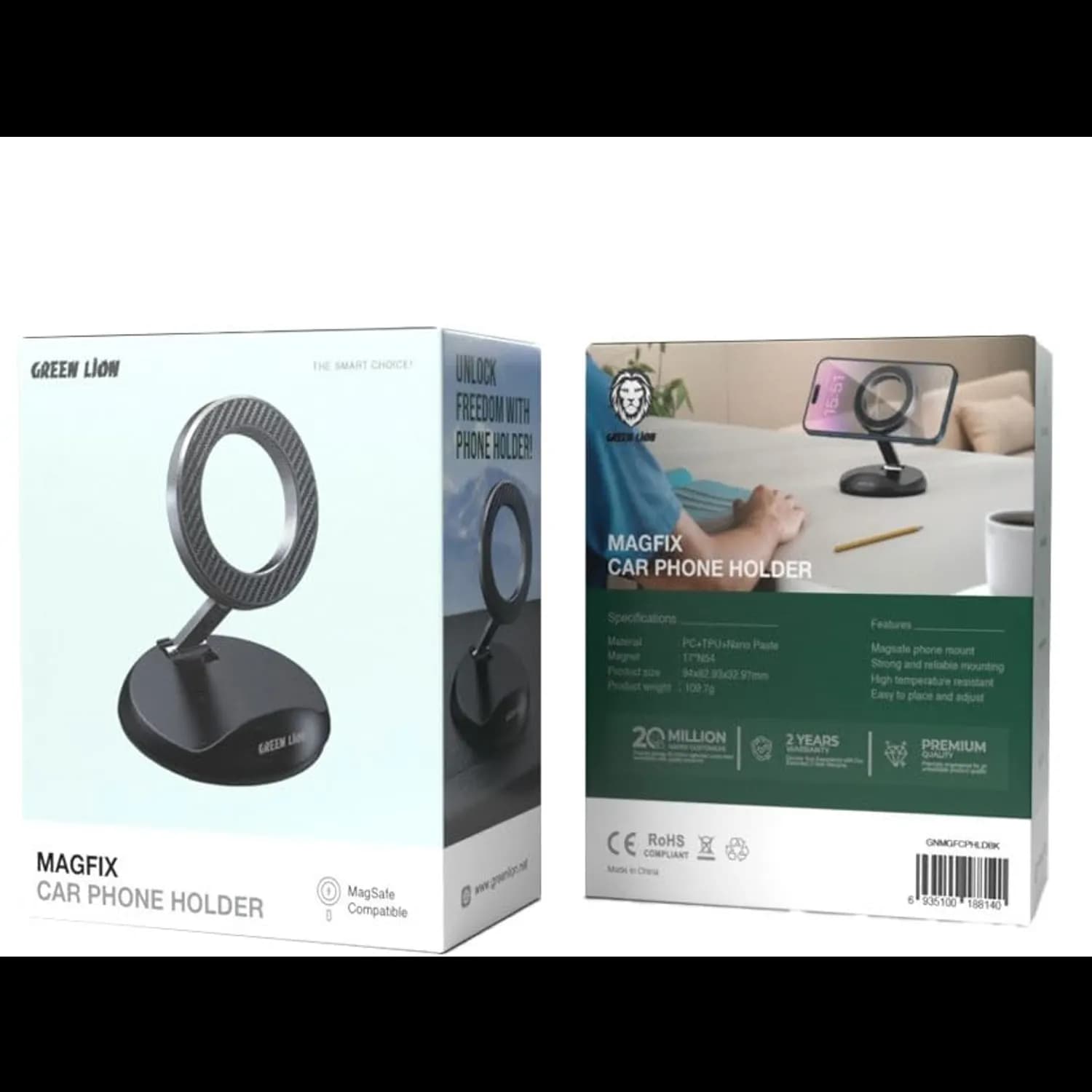 Green Lion MagFit Extender Phone Holder - 360° Rotation, Gray 4