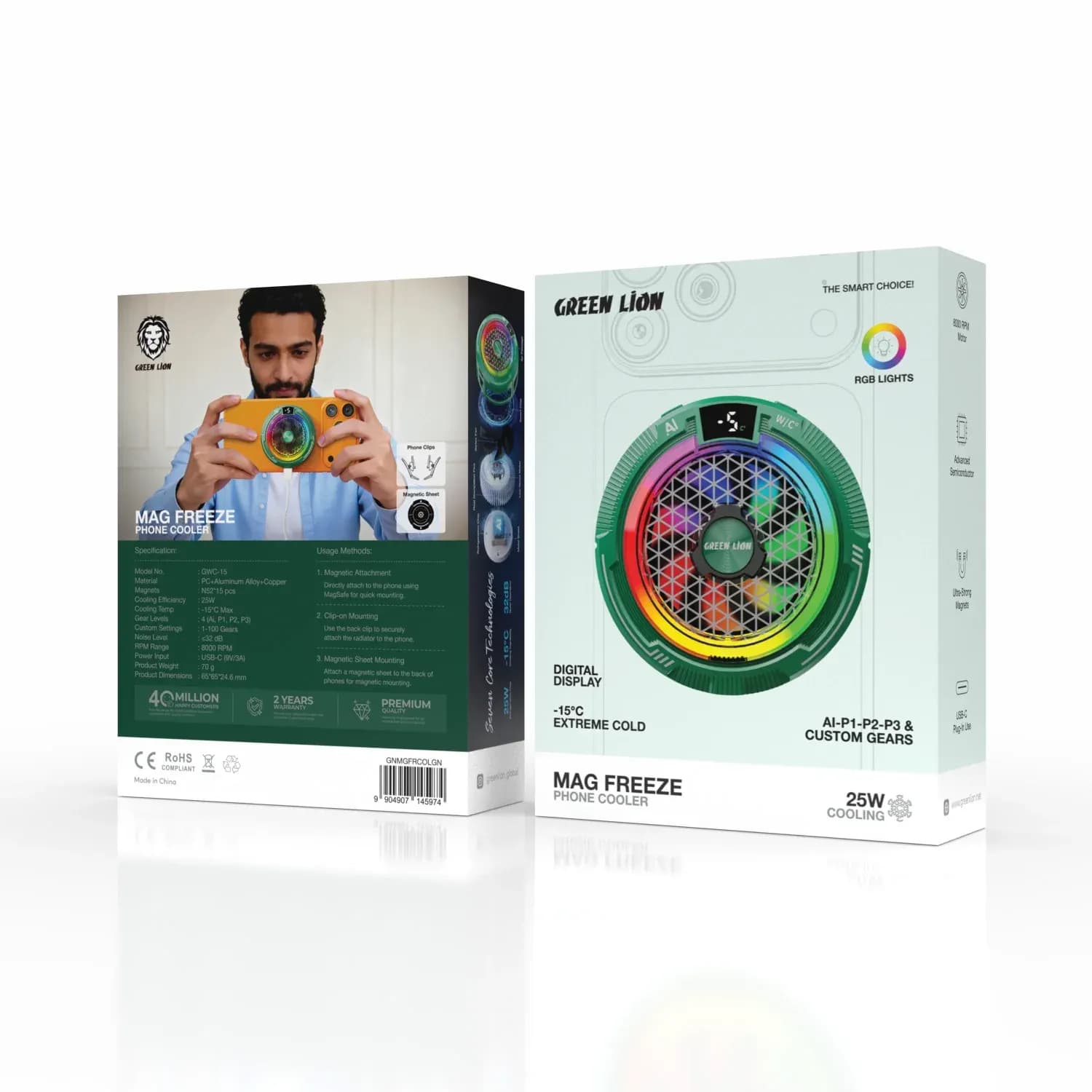 Green Lion Phone Cooler MAG FREEZE - Magnetic, Green 3