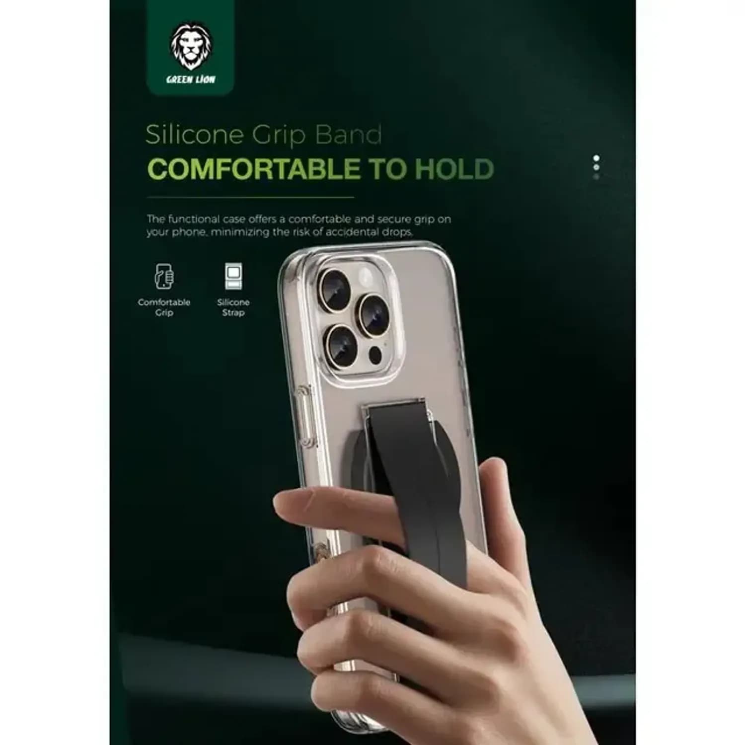 Green Lion iPhone 16 Pro Case Hybrid Series - Military-Grade, Black Titanium 3