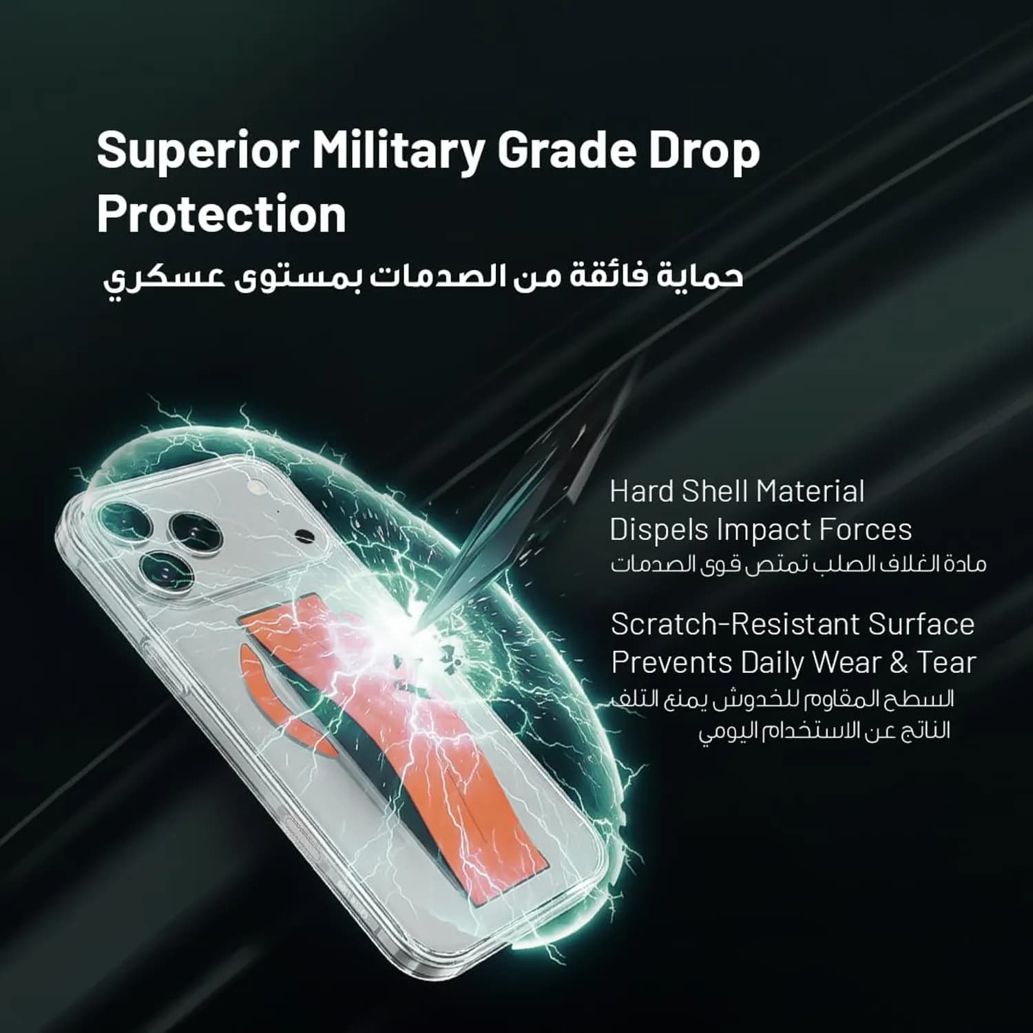 Green Lion iPhone 17 Pro Max Case Hybrid Series - Military-Grade, Orange Titanium 4