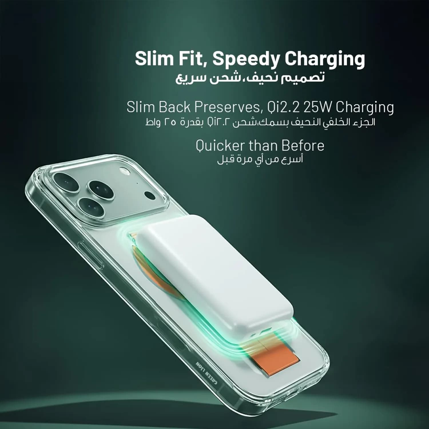 Green Lion iPhone 17 Pro Max Case - MagSafe Compatible, Silver Titanium — Black 6