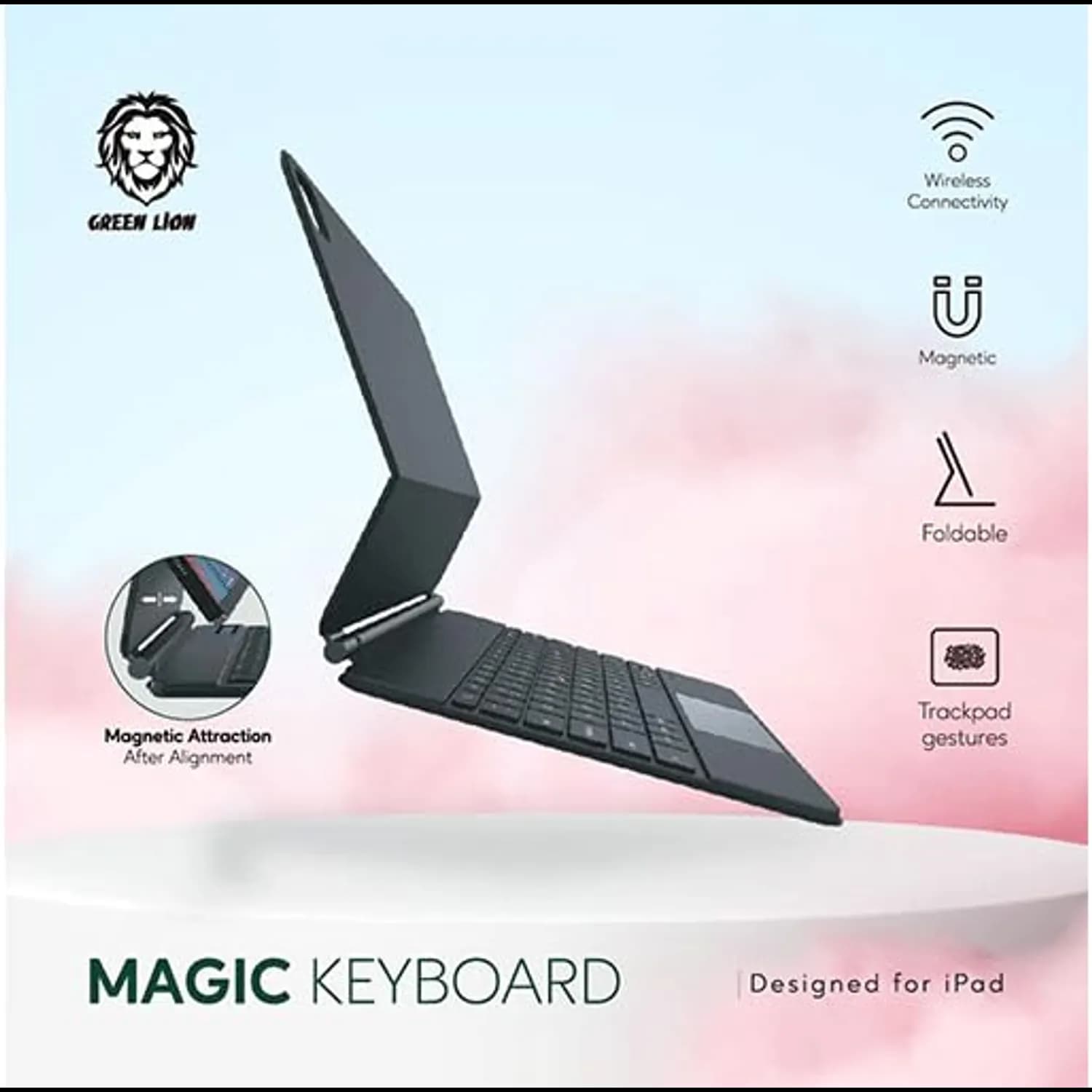 Green Lion Wireless Magic Keyboard - USB-C, Black 4