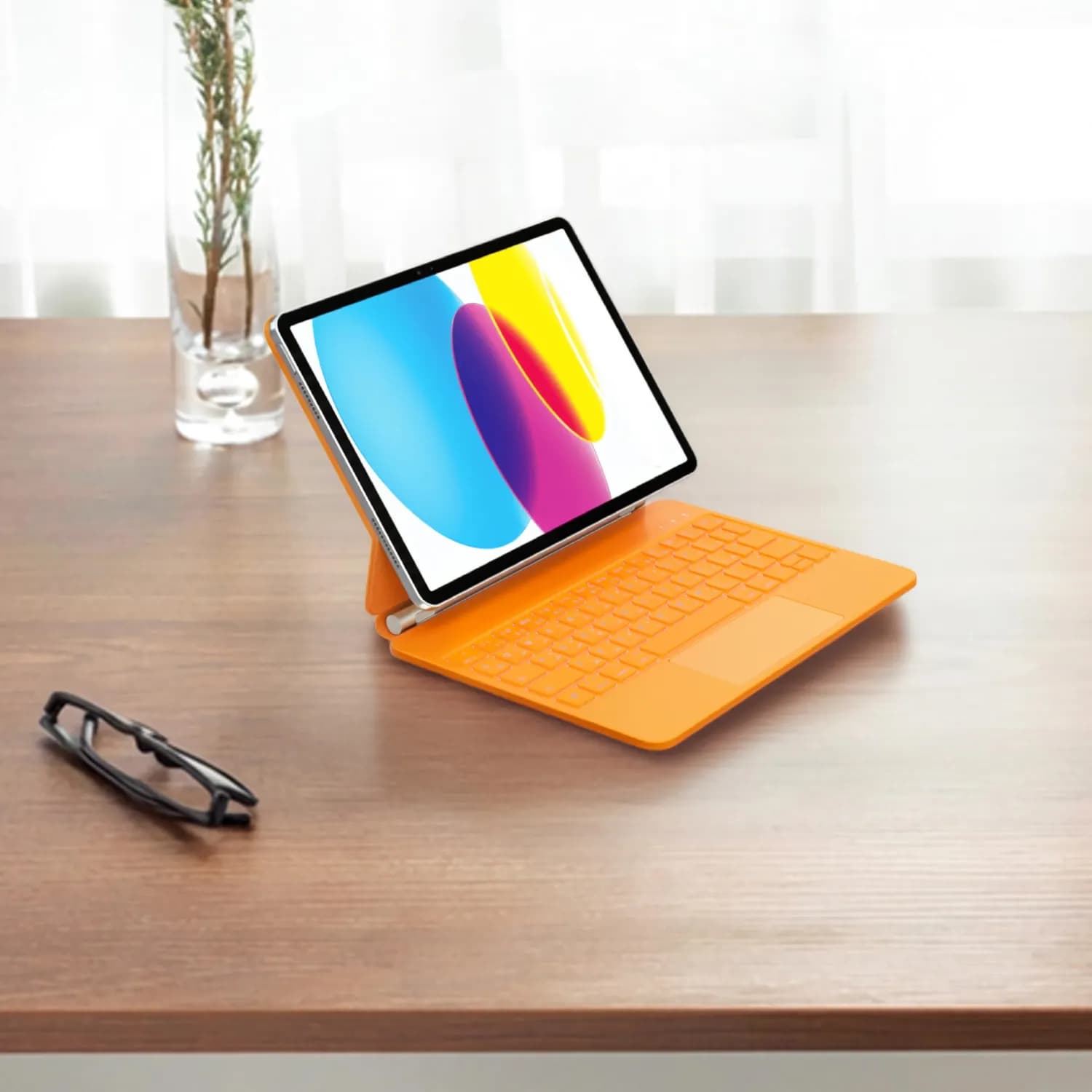 Green Lion Wireless Magic Keyboard Case - Bluetooth, 360° Rotation, Orange 2