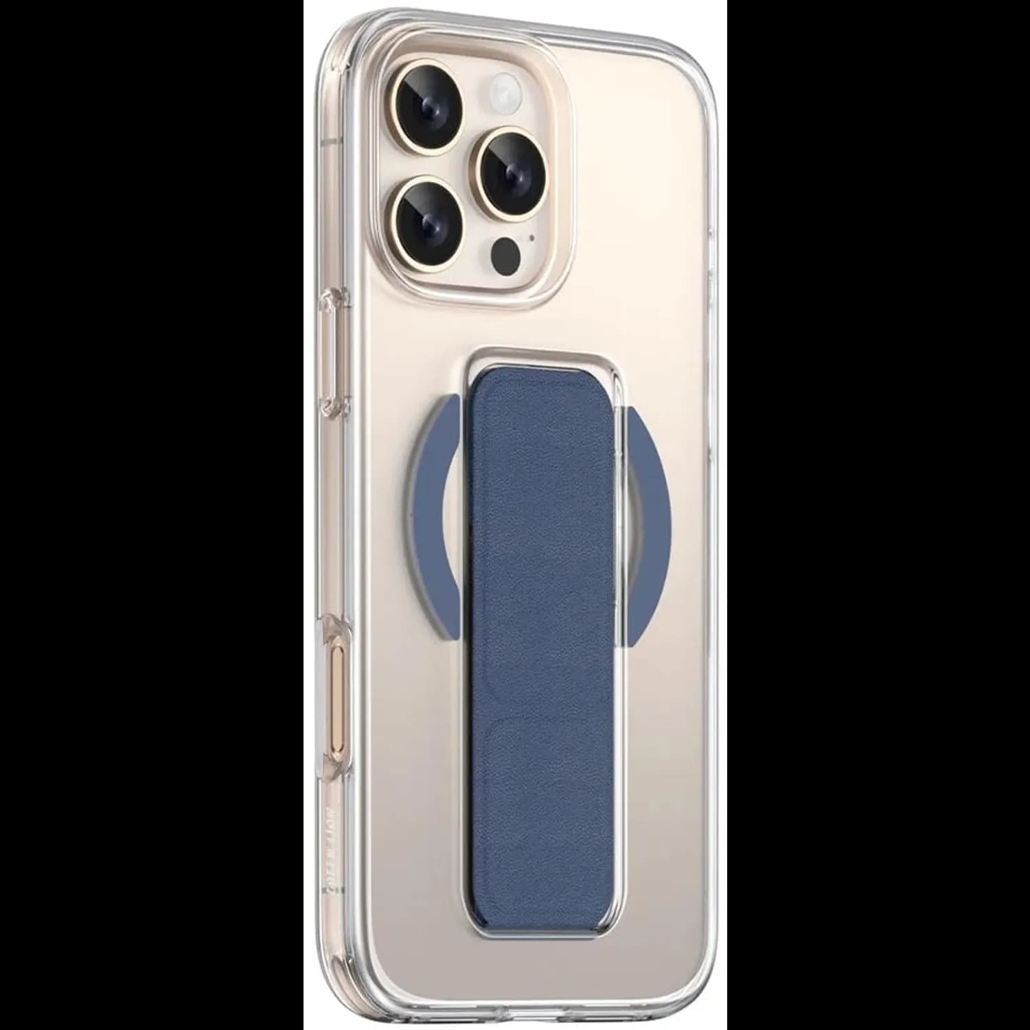 Green Lion iPhone 16 Pro Case - Magnetic Snap, Leather Grip, Grey — Black 2